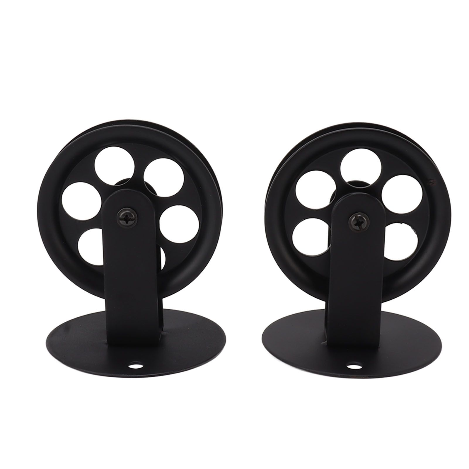 2pcs Industrial Pulley Wheels for Plug in Barn Pendant Light Vintage Wall Ceiling Mount Lifting Towing Pulleys Black - Image 7