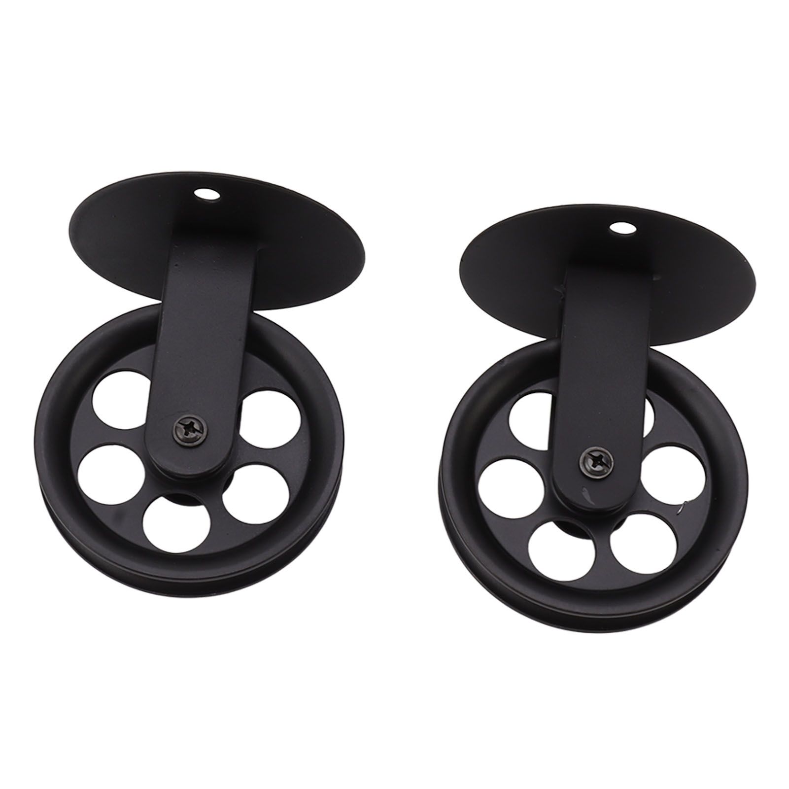 2pcs Industrial Pulley Wheels for Plug in Barn Pendant Light Vintage Wall Ceiling Mount Lifting Towing Pulleys Black - Image 8