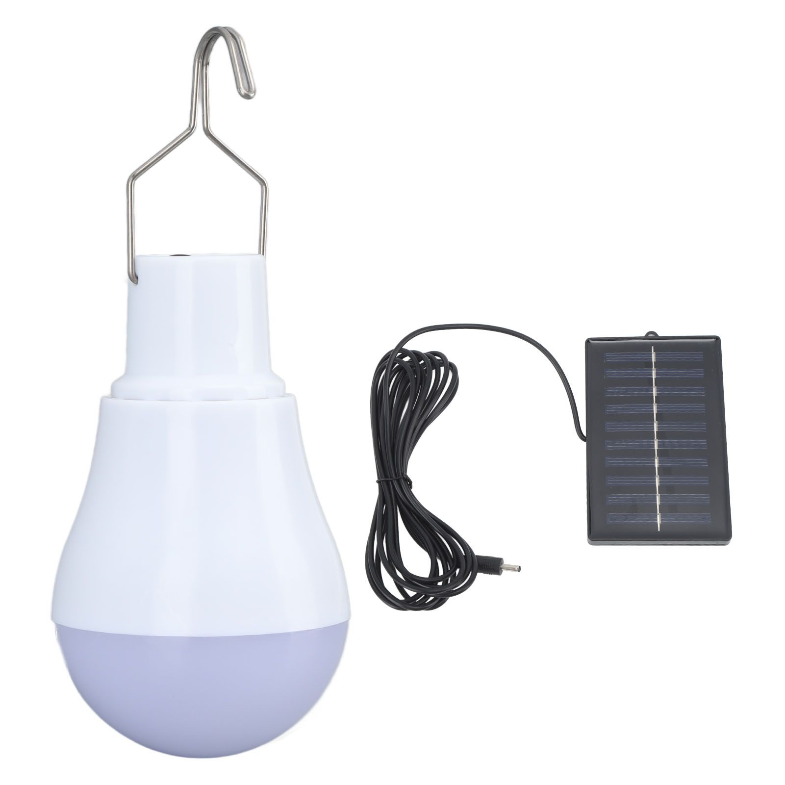 Solar Light Bulb Solar Panel LED Bulb ABS White Light 500mAh Battery Hook Design Solar Light for Emergency Camping Tent - Image 1
