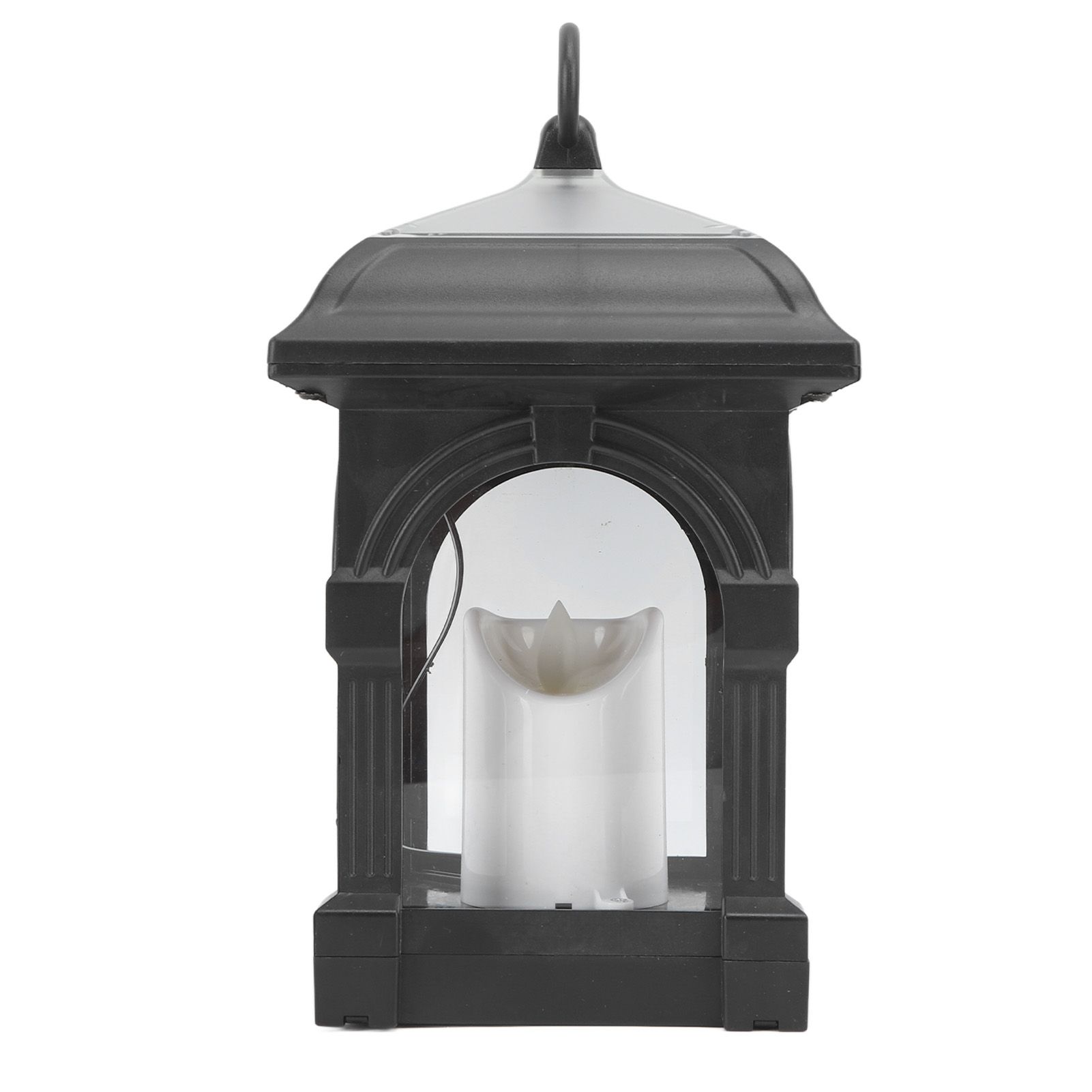 Solar Outdoor Lantern Hanging Solar Powered Warm Light Lamp Table Candle Lantern for Garden Yard Patio Pathway Decoration Black - Image 1