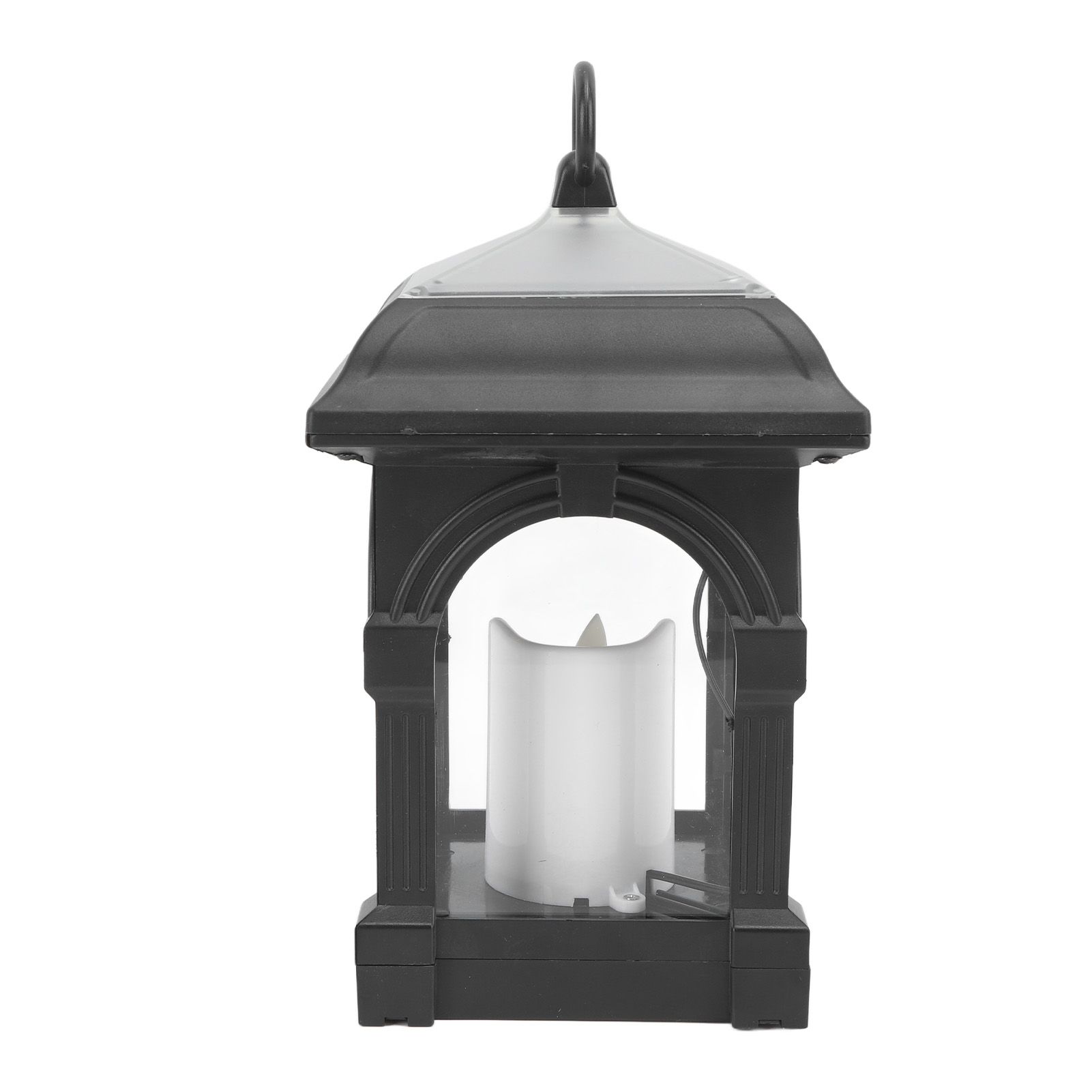 Solar Outdoor Lantern Hanging Solar Powered Warm Light Lamp Table Candle Lantern for Garden Yard Patio Pathway Decoration Black - Image 4
