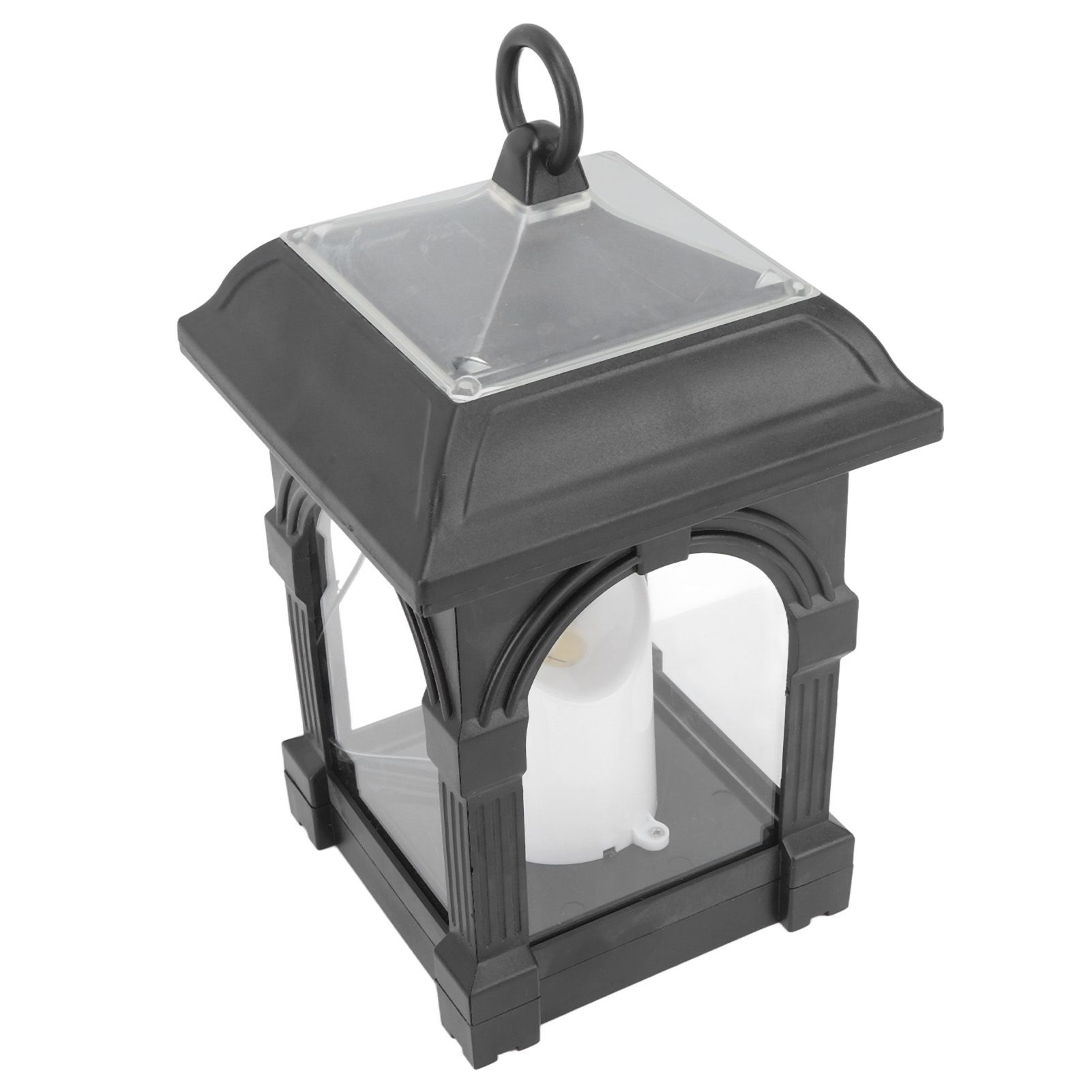 Solar Outdoor Lantern Hanging Solar Powered Warm Light Lamp Table Candle Lantern for Garden Yard Patio Pathway Decoration Black - Image 5