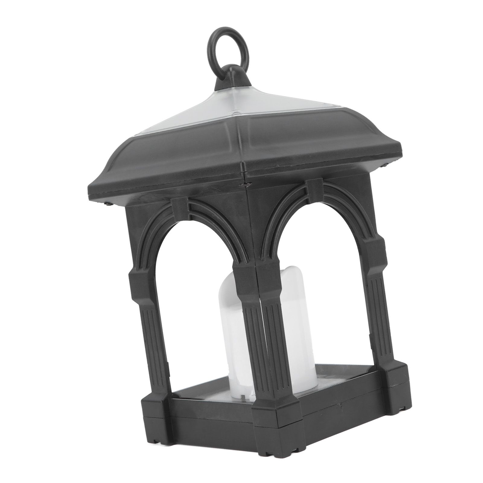 Solar Outdoor Lantern Hanging Solar Powered Warm Light Lamp Table Candle Lantern for Garden Yard Patio Pathway Decoration Black - Image 8