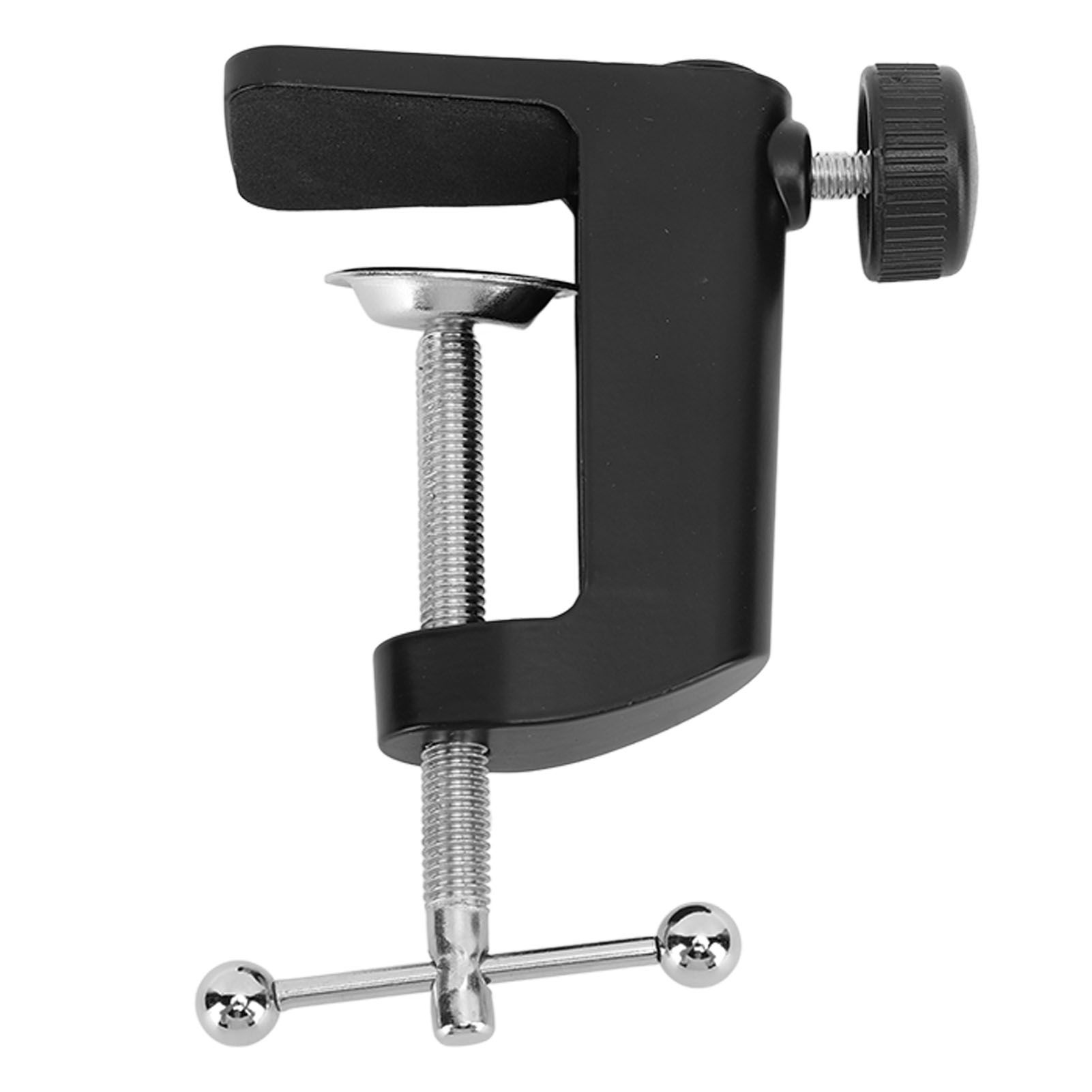 Desk C Clamp Aluminum Black 2.4inch 61mm Desk Table Mount Clamp for Desktop Table Lamp - Image 1