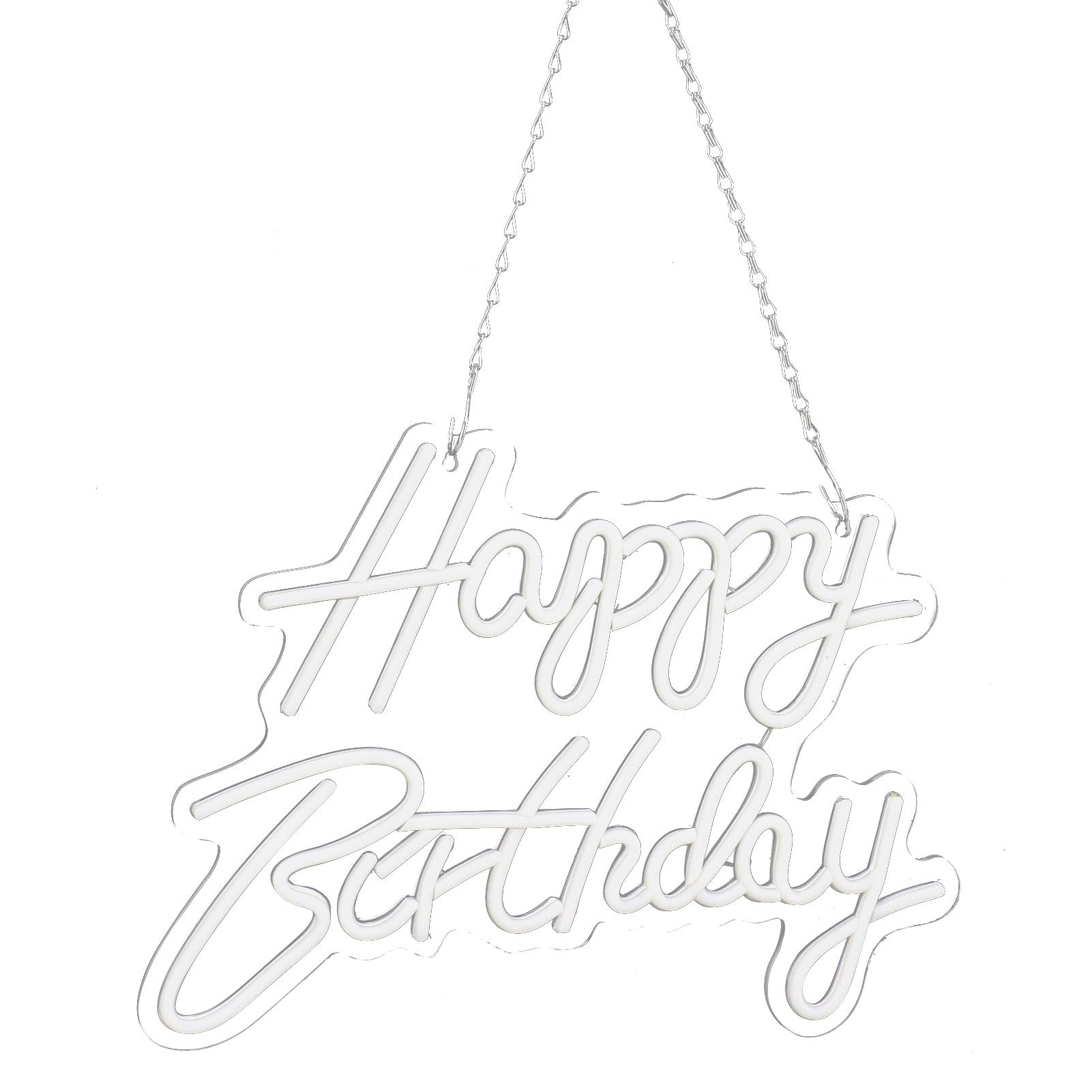 Happy Birthday Letter LED Lights Romantic Neon Light Sign Acrylic Happy Birthday Decoration for Party Bar Warm White - Image 3