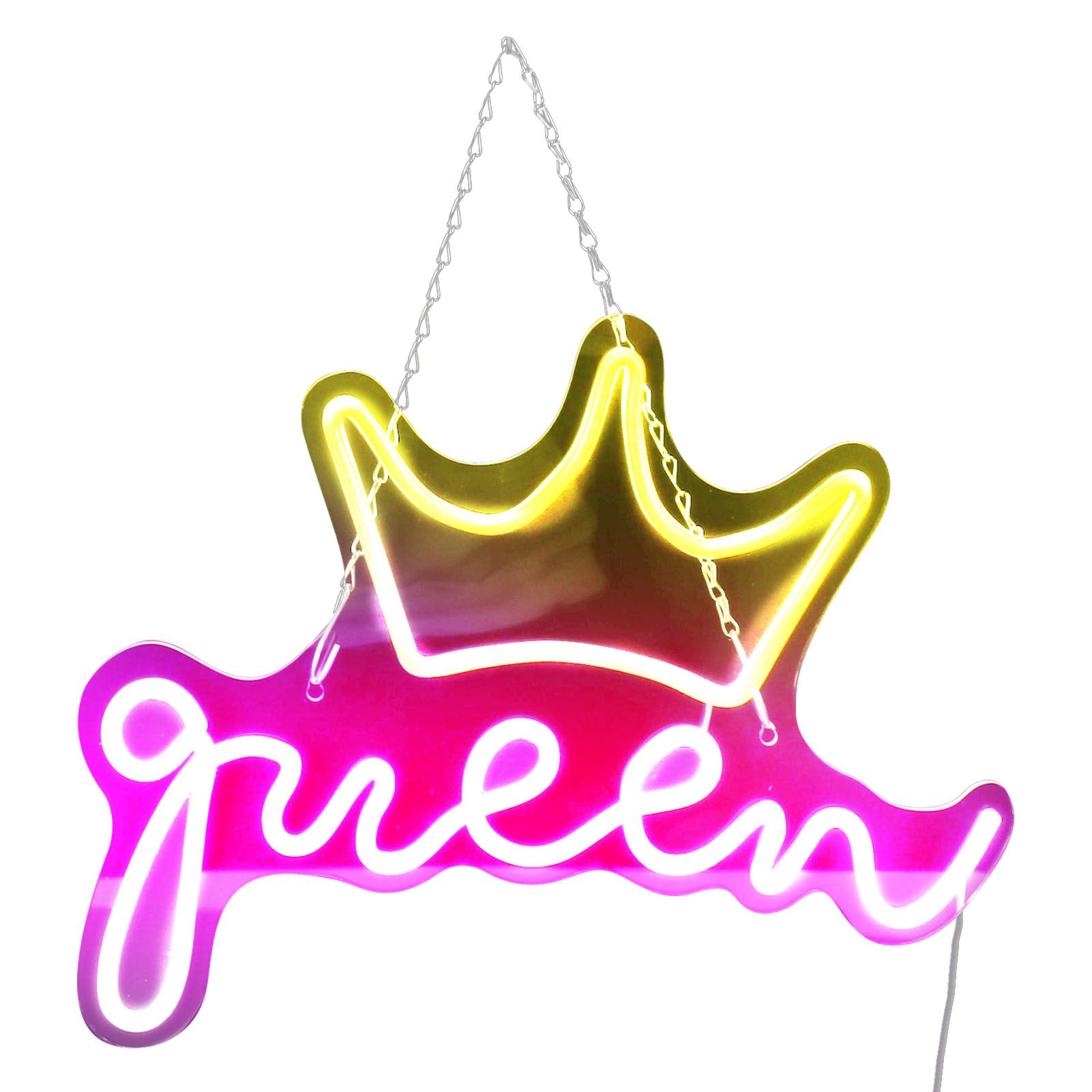 LED Neon Sign Bright USB Powered Decorative Crown Queen Wall Neon Light for Kids Room Bedroom Party - Image 1