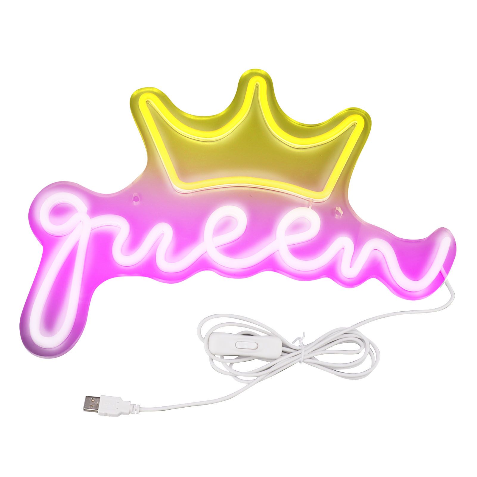 LED Neon Sign Bright USB Powered Decorative Crown Queen Wall Neon Light for Kids Room Bedroom Party - Image 3