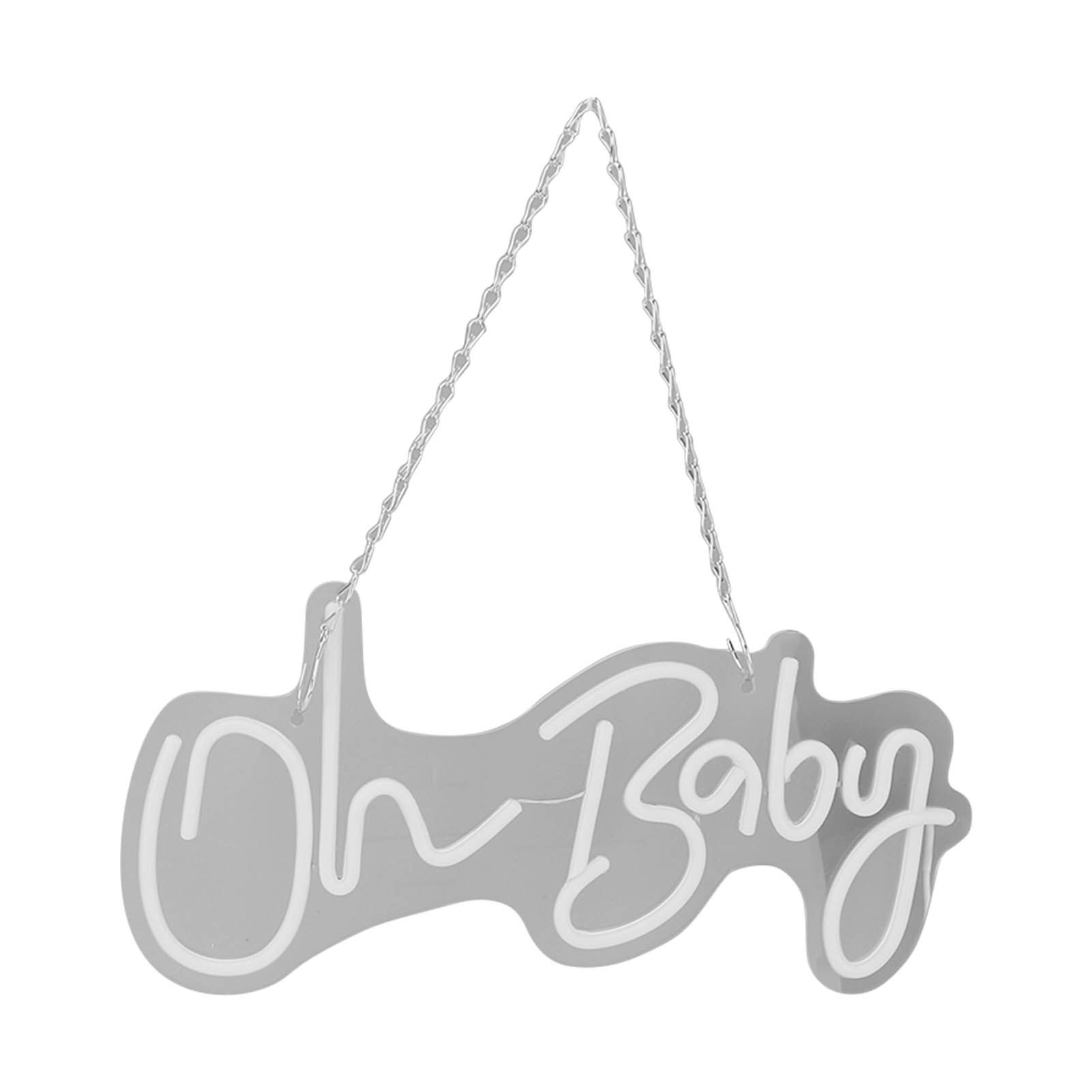 Oh Baby Neon Sign Acrylic USB Powered Wall Decor Neon Light for Bar Wedding Holiday Party Birthday Baby Shower White Light - Image 2