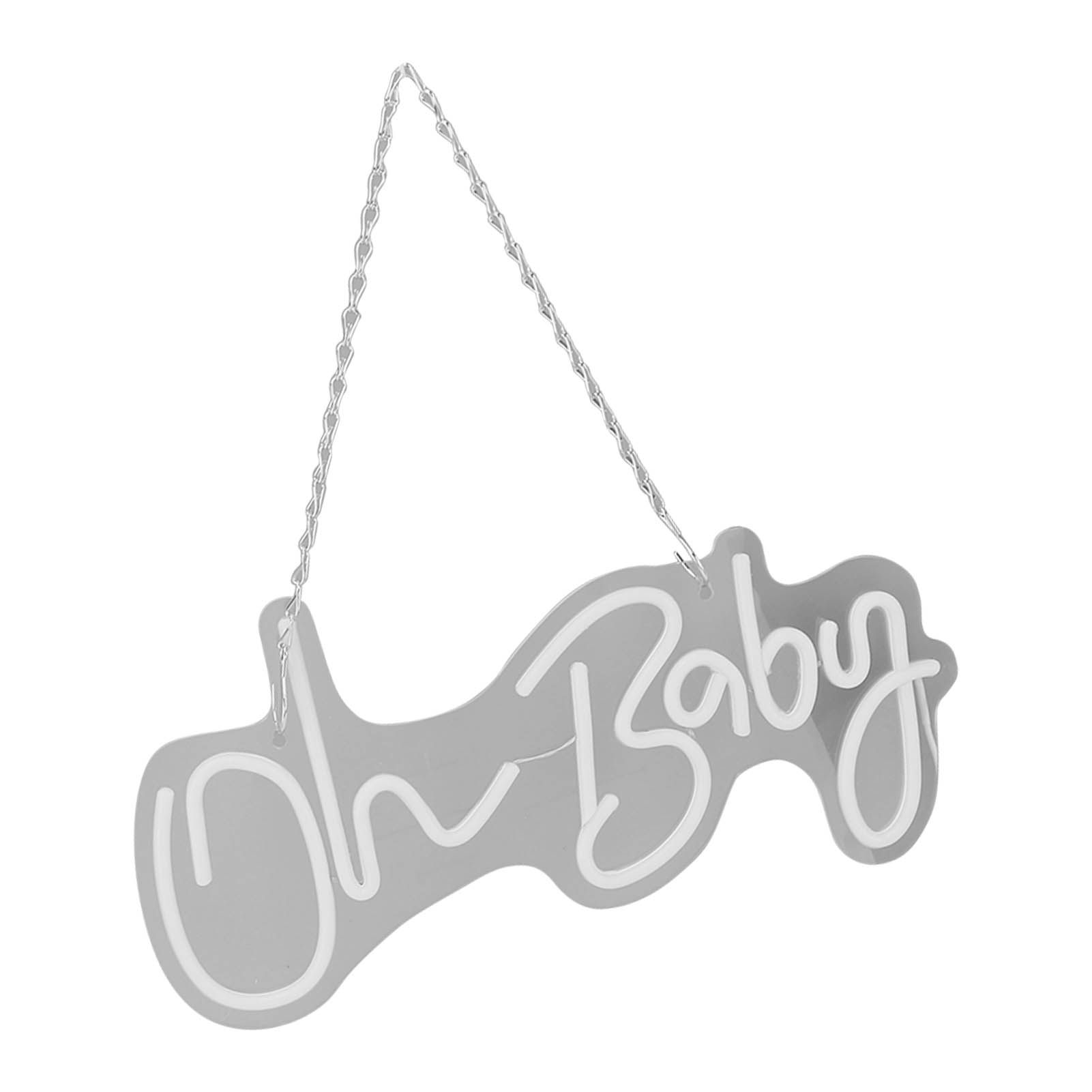 Oh Baby Neon Sign Acrylic USB Powered Wall Decor Neon Light for Bar Wedding Holiday Party Birthday Baby Shower White Light - Image 3