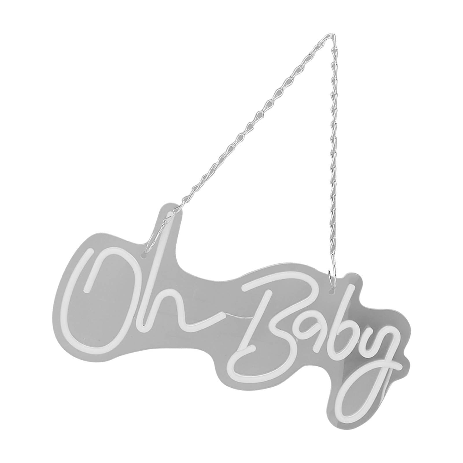 Oh Baby Neon Sign Acrylic USB Powered Wall Decor Neon Light for Bar Wedding Holiday Party Birthday Baby Shower White Light - Image 4