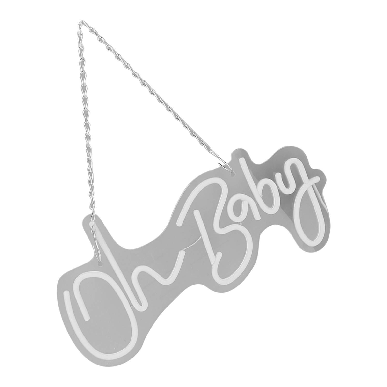 Oh Baby Neon Sign Acrylic USB Powered Wall Decor Neon Light for Bar Wedding Holiday Party Birthday Baby Shower White Light - Image 5
