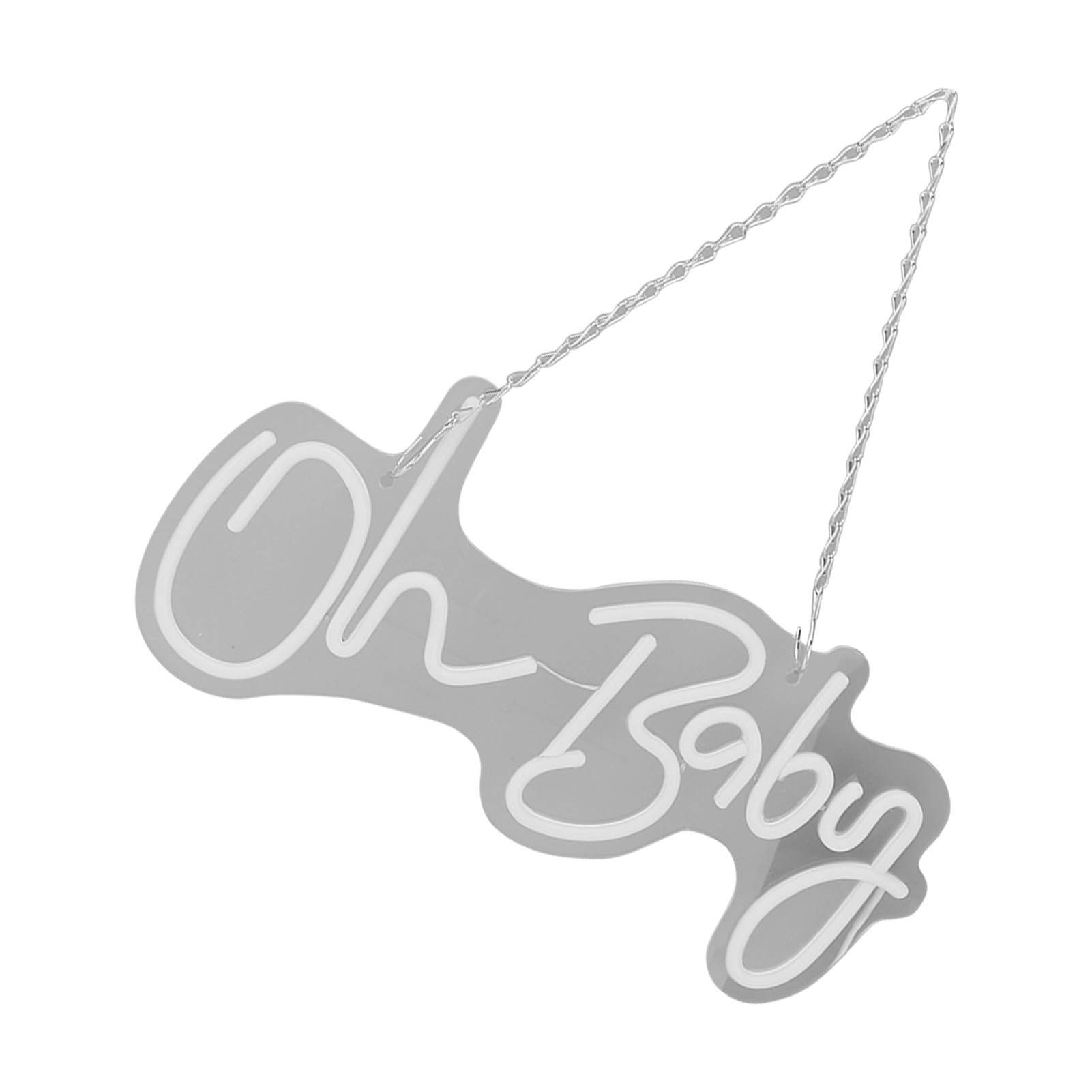 Oh Baby Neon Sign Acrylic USB Powered Wall Decor Neon Light for Bar Wedding Holiday Party Birthday Baby Shower White Light - Image 6