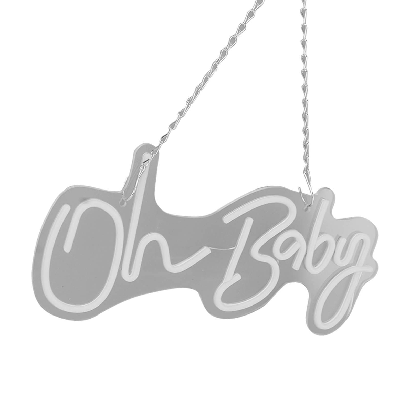 Oh Baby Neon Sign Acrylic USB Powered Wall Decor Neon Light for Bar Wedding Holiday Party Birthday Baby Shower White Light - Image 7