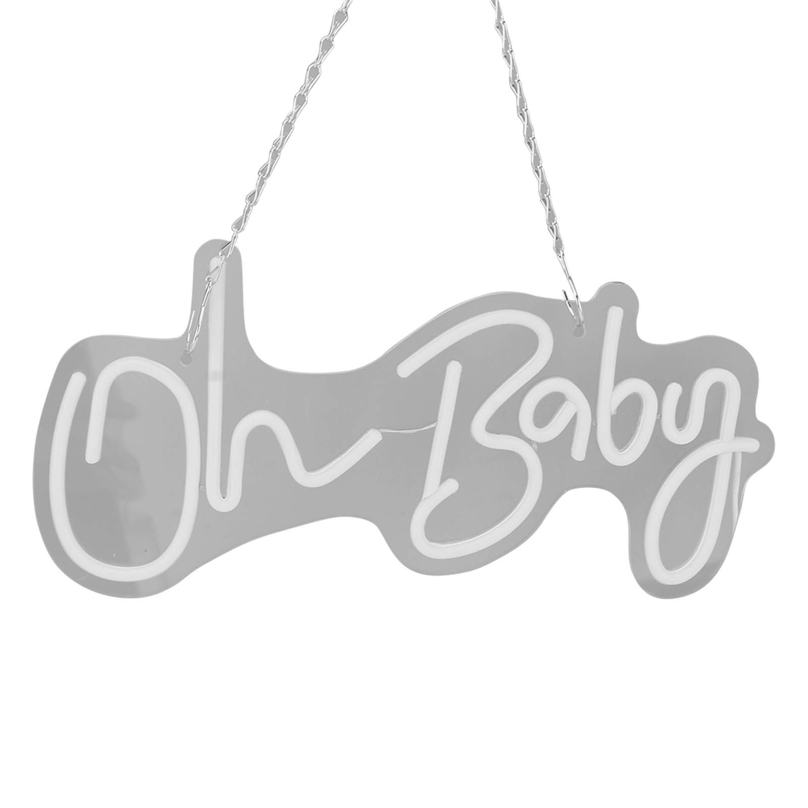 Oh Baby Neon Sign Acrylic USB Powered Wall Decor Neon Light for Bar Wedding Holiday Party Birthday Baby Shower White Light - Image 8