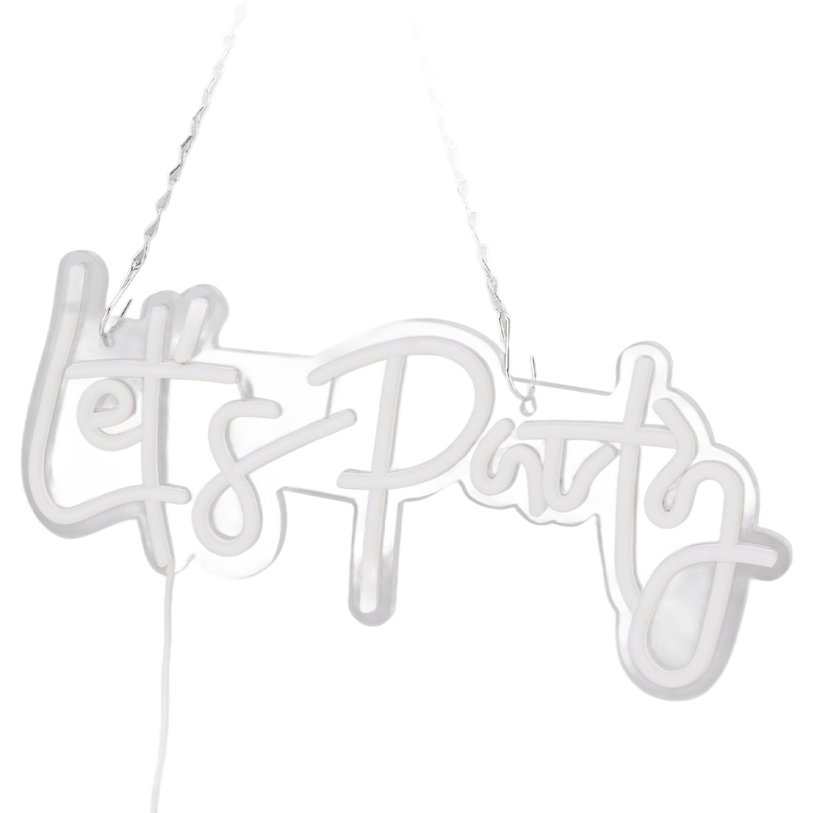 Party Neon Sign USB Powered Highly Transparent Acrylic Backsheet LED Neon Light Wall Sign for Bedroom Decoration Warm White - Image 2