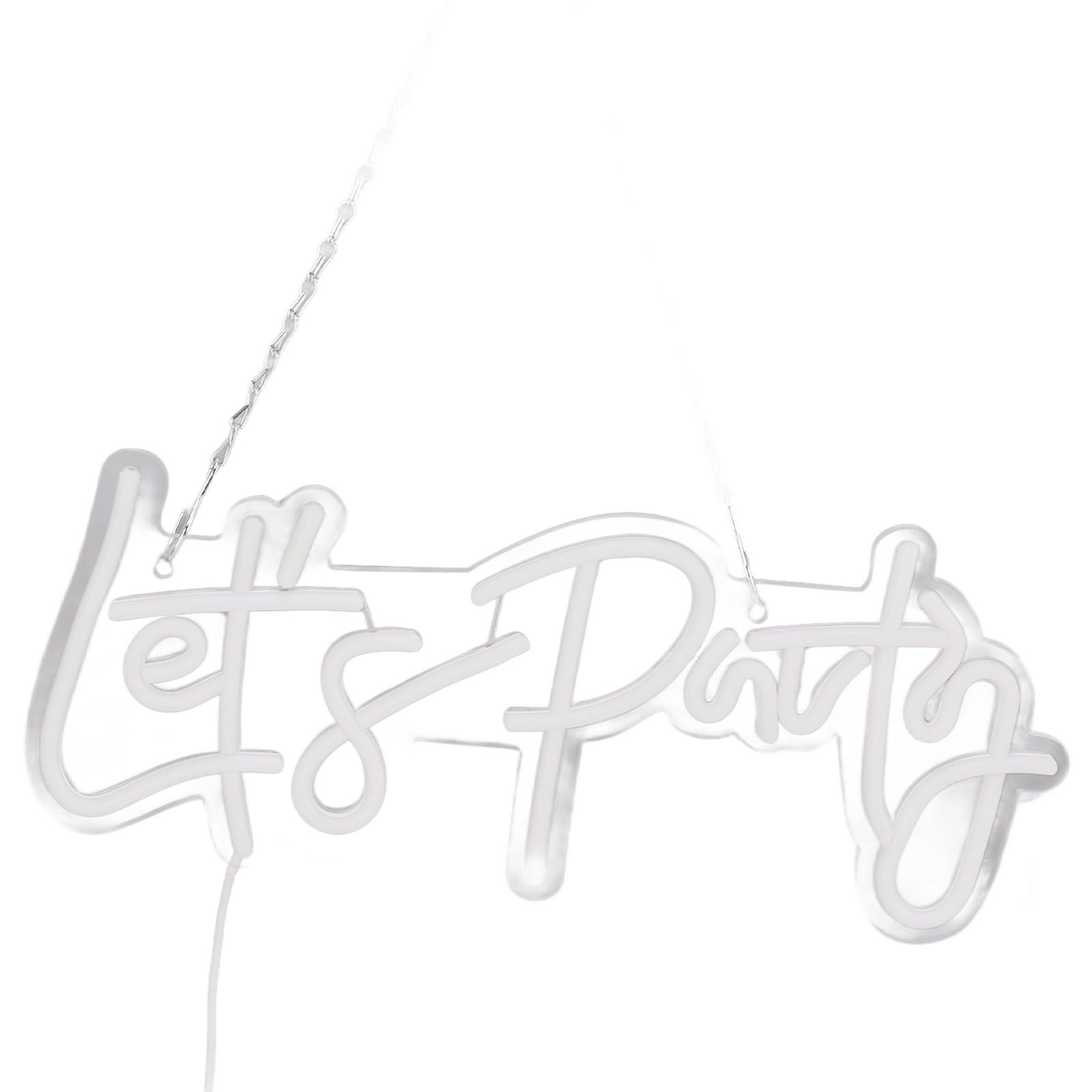 Party Neon Sign USB Powered Highly Transparent Acrylic Backsheet LED Neon Light Wall Sign for Bedroom Decoration Warm White - Image 3