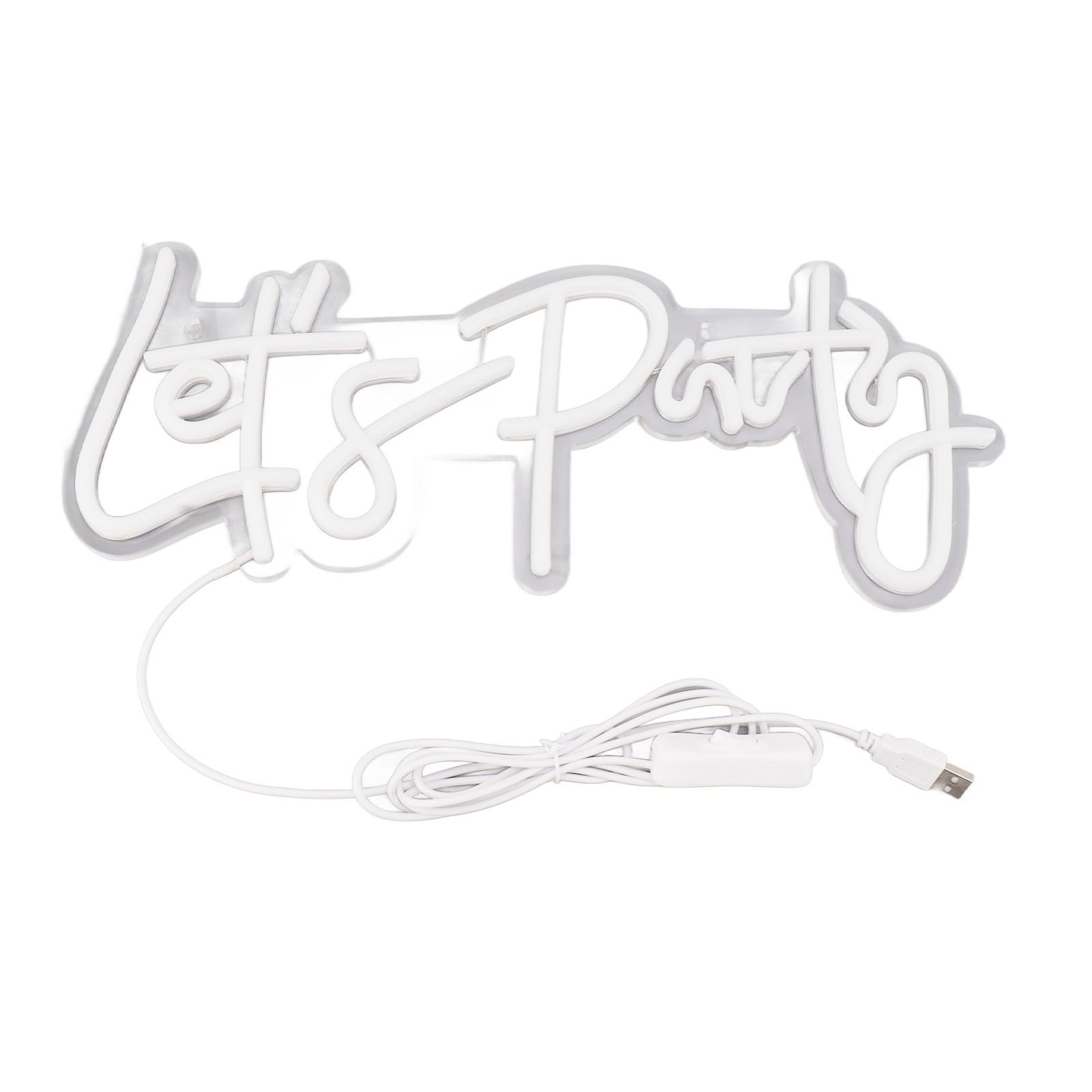 Party Neon Sign USB Powered Highly Transparent Acrylic Backsheet LED Neon Light Wall Sign for Bedroom Decoration Warm White - Image 4
