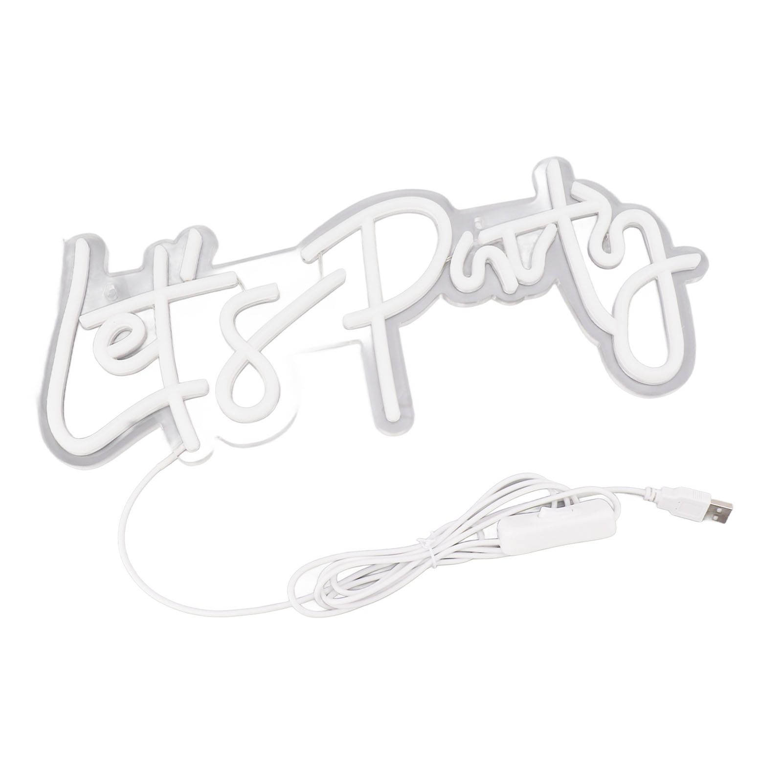 Party Neon Sign USB Powered Highly Transparent Acrylic Backsheet LED Neon Light Wall Sign for Bedroom Decoration Warm White - Image 6