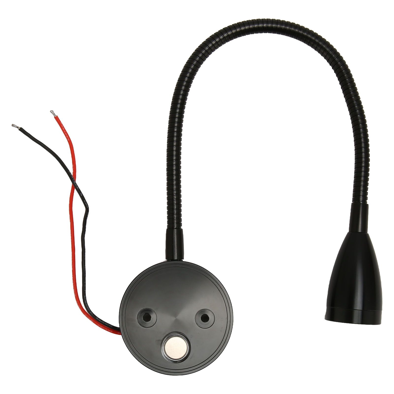 LED Wall Mounted Reading Light Touch Control 3 Color Temperature Dimmable Bedside Reading Lamp with Gooseneck Hose for RV Boat Motorhome DC 12 to 24V Black - Image 2