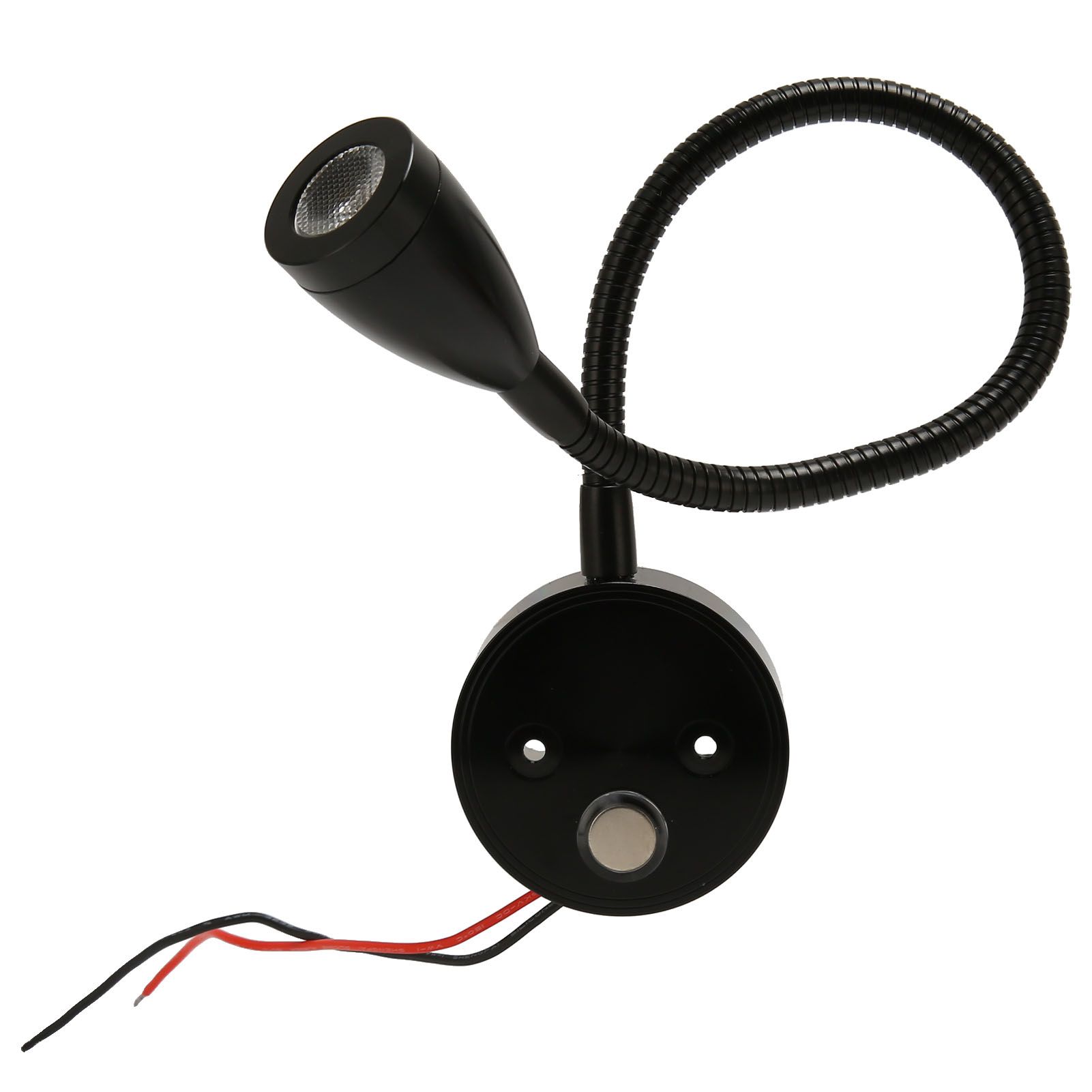 LED Wall Mounted Reading Light Touch Control 3 Color Temperature Dimmable Bedside Reading Lamp with Gooseneck Hose for RV Boat Motorhome DC 12 to 24V Black - Image 8