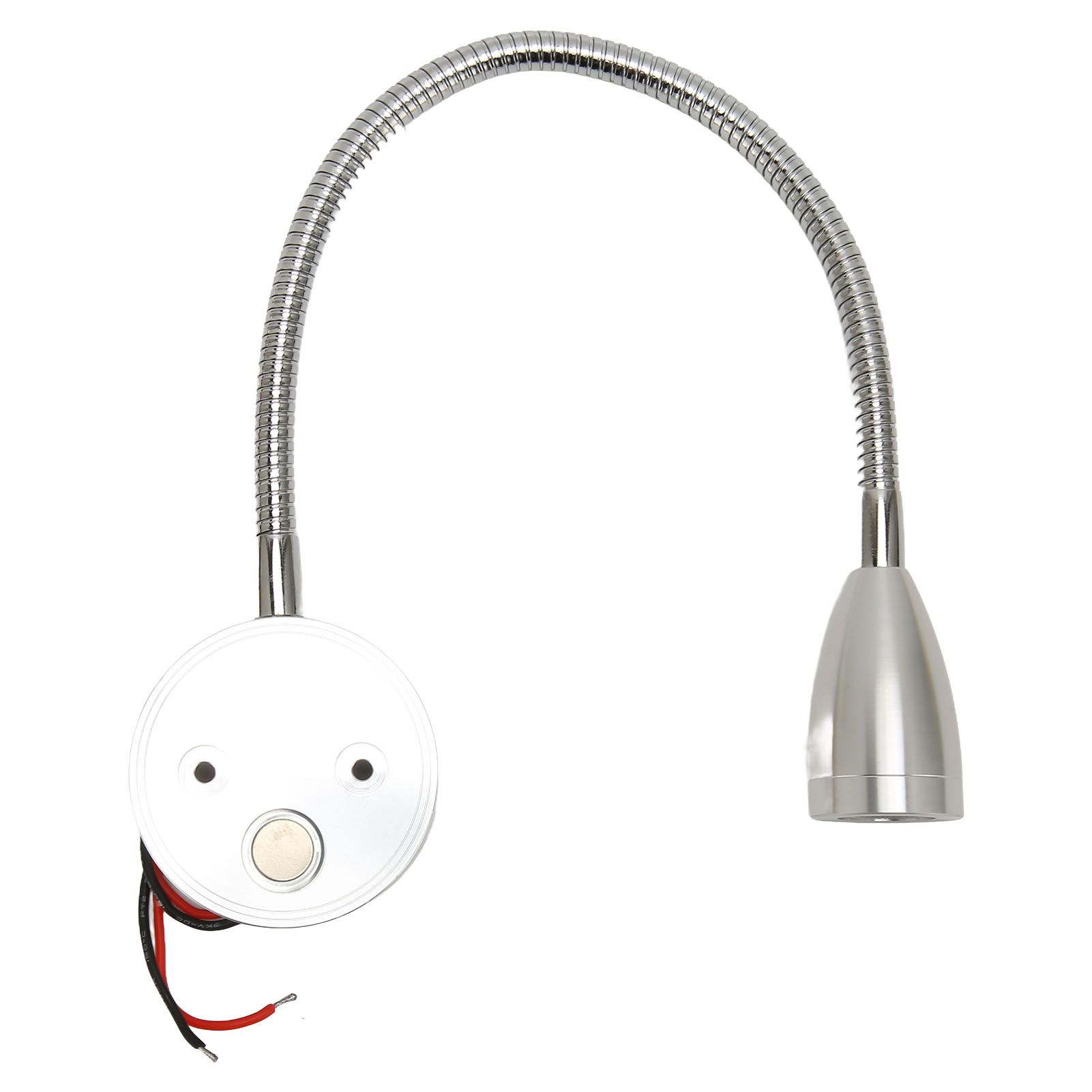 LED Wall Mounted Reading Light Touch Control 3 Color Temperature Dimmable Bedside Reading Lamp with Gooseneck Hose for RV Boat Motorhome DC 12 to 24V Silver - Image 2