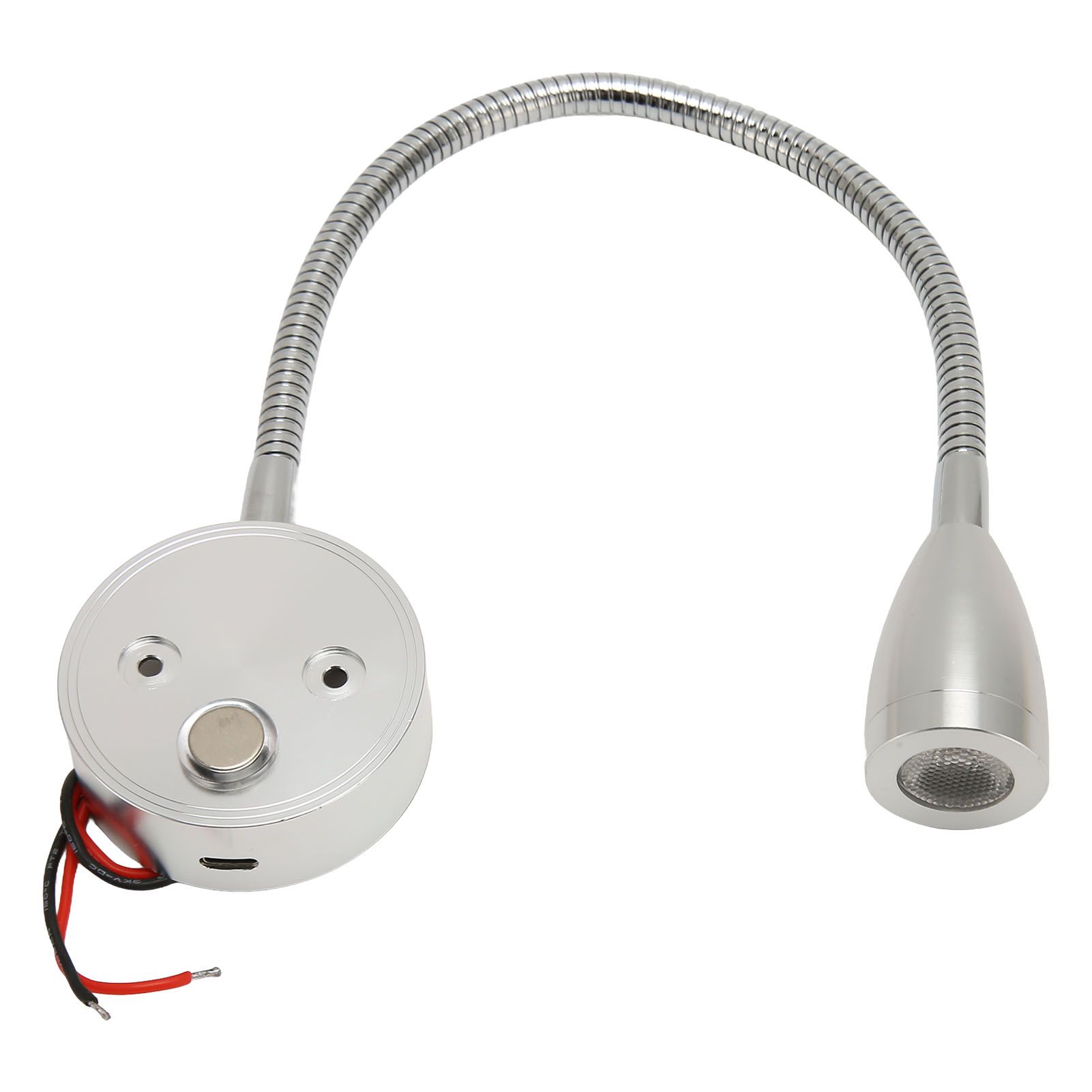 LED Wall Mounted Reading Light Touch Control 3 Color Temperature Dimmable Bedside Reading Lamp with Gooseneck Hose for RV Boat Motorhome DC 12 to 24V Silver - Image 3