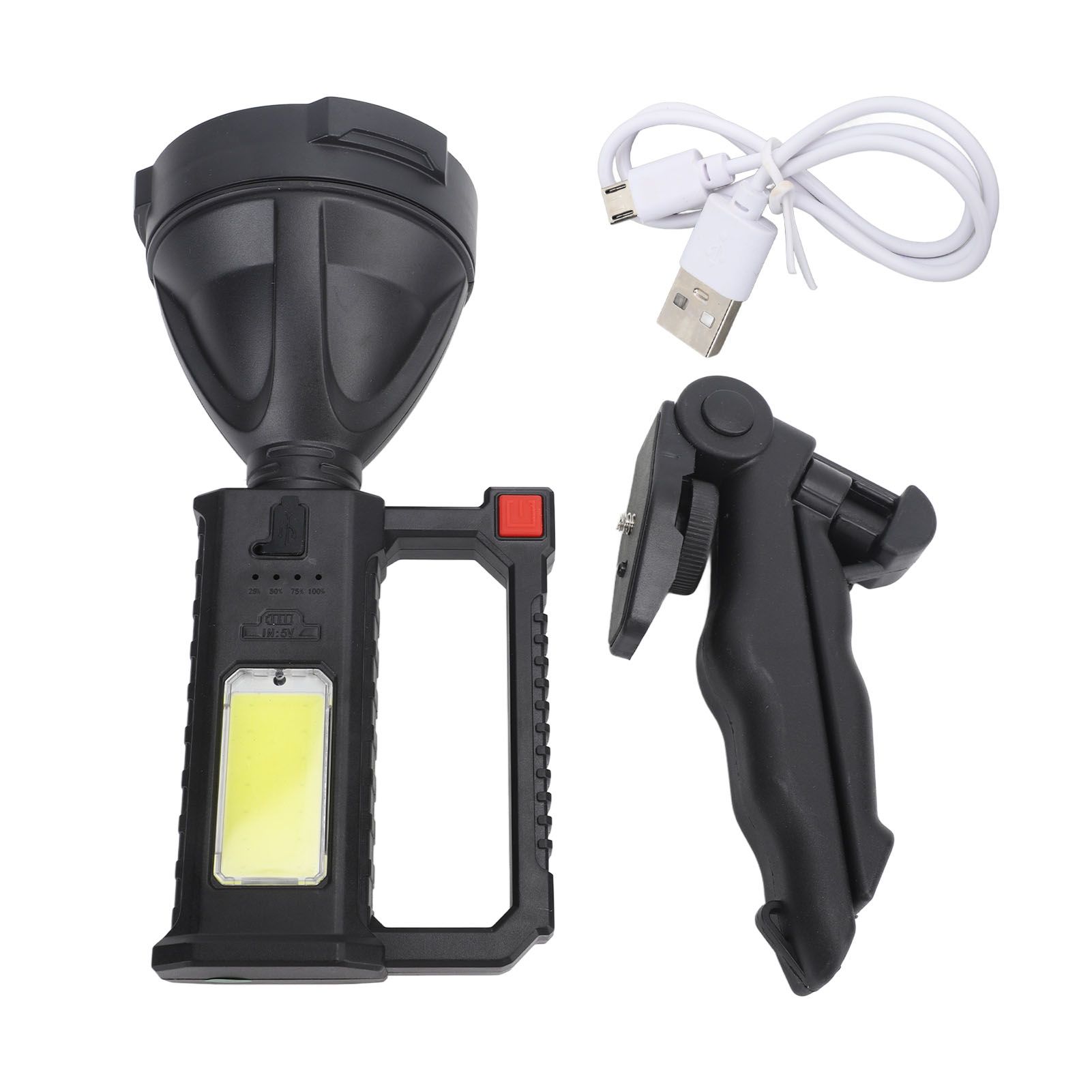 Handheld Spotlight Strong Light Waterproof Rechargeable Spotlight Flashlight LED Searchlight for Outdoor Camping Hiking - Image 1