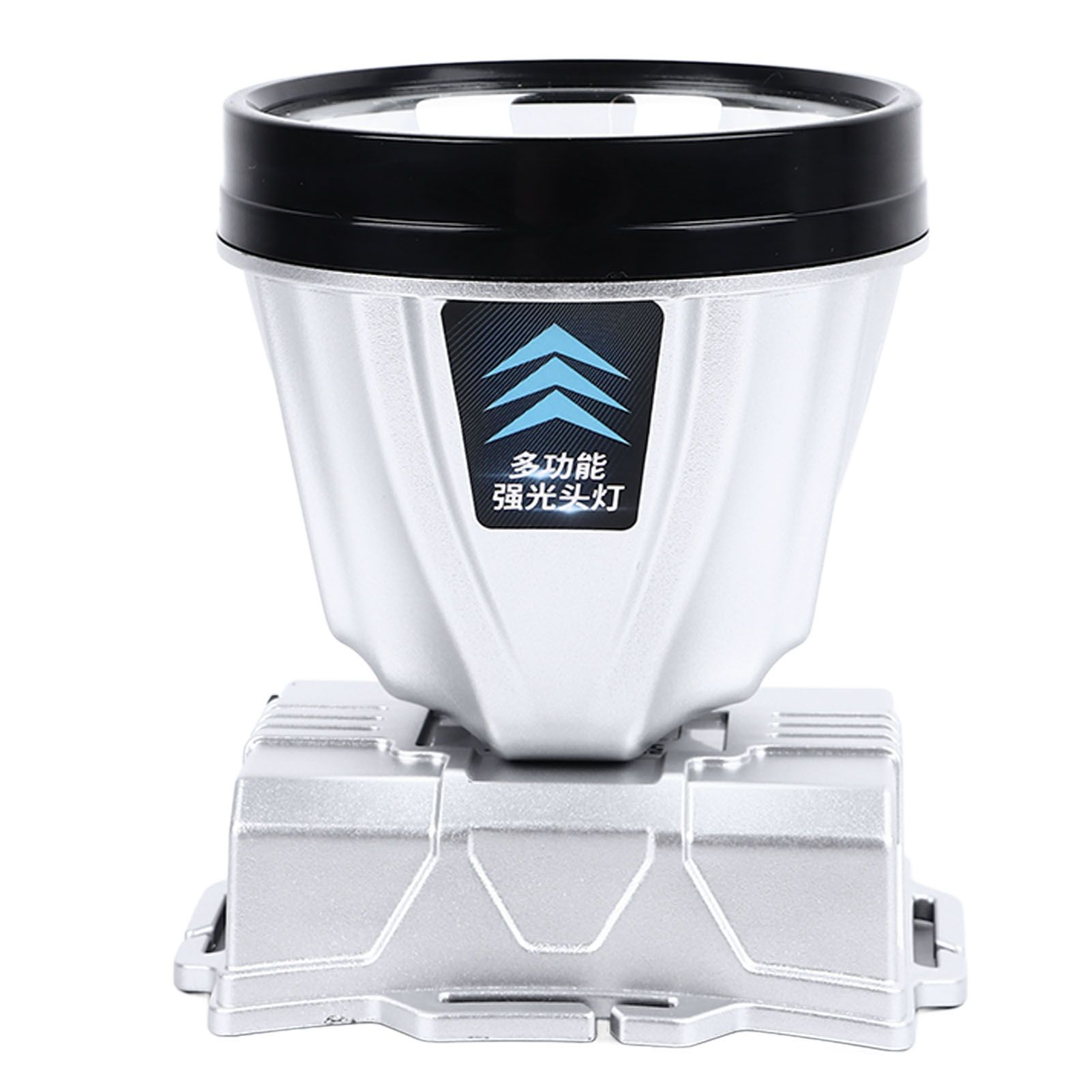 Super Bright Headlamp Rechargeable 800mAh Lithium Ion Battery Waterproof High Power Headlamp with Power Display for Outdoor Activity Silver - Image 2