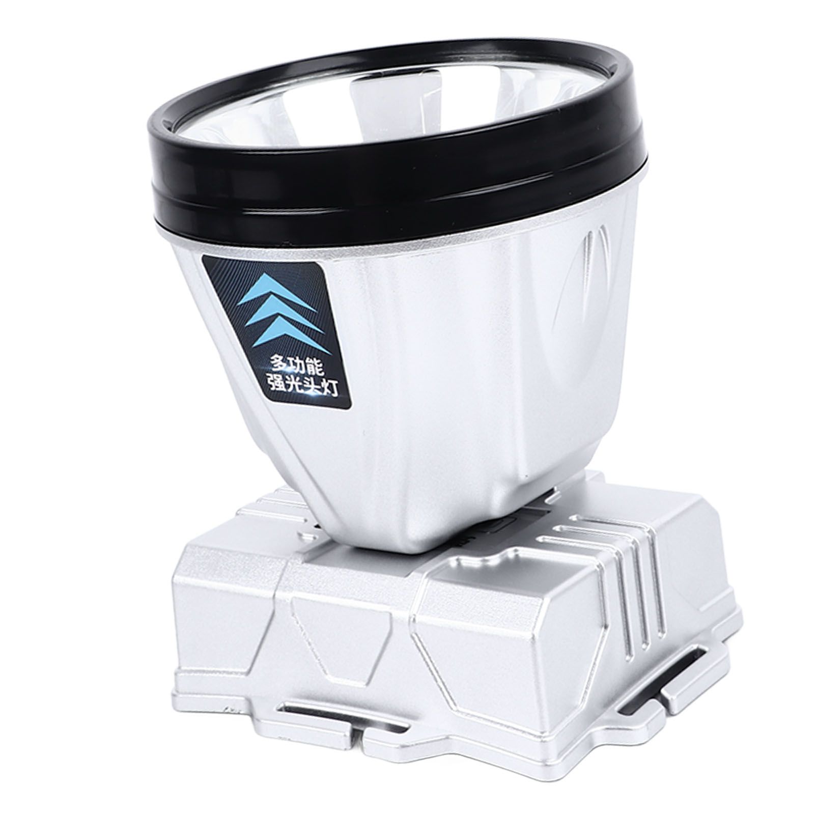 Super Bright Headlamp Rechargeable 800mAh Lithium Ion Battery Waterproof High Power Headlamp with Power Display for Outdoor Activity Silver - Image 3