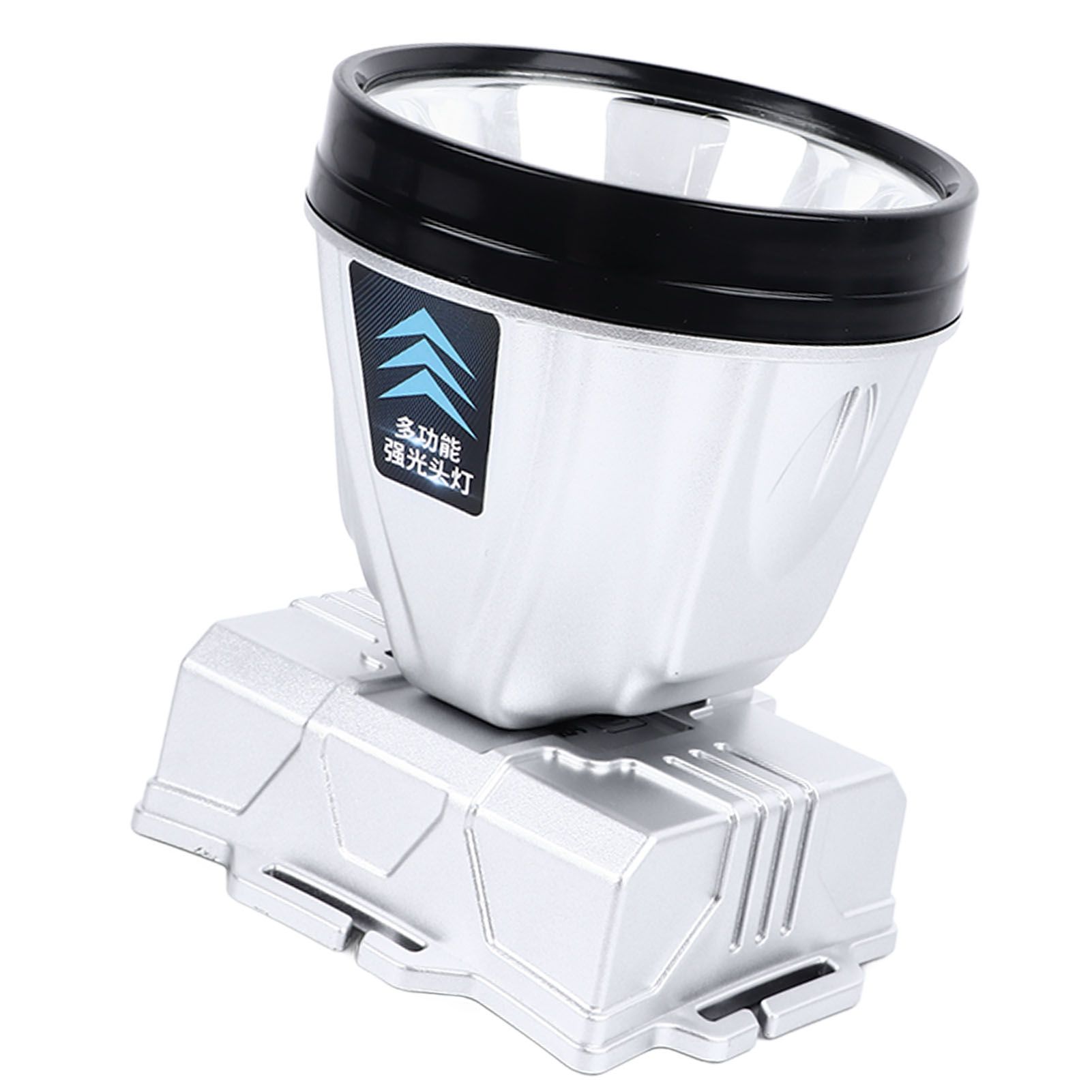 Super Bright Headlamp Rechargeable 800mAh Lithium Ion Battery Waterproof High Power Headlamp with Power Display for Outdoor Activity Silver - Image 4