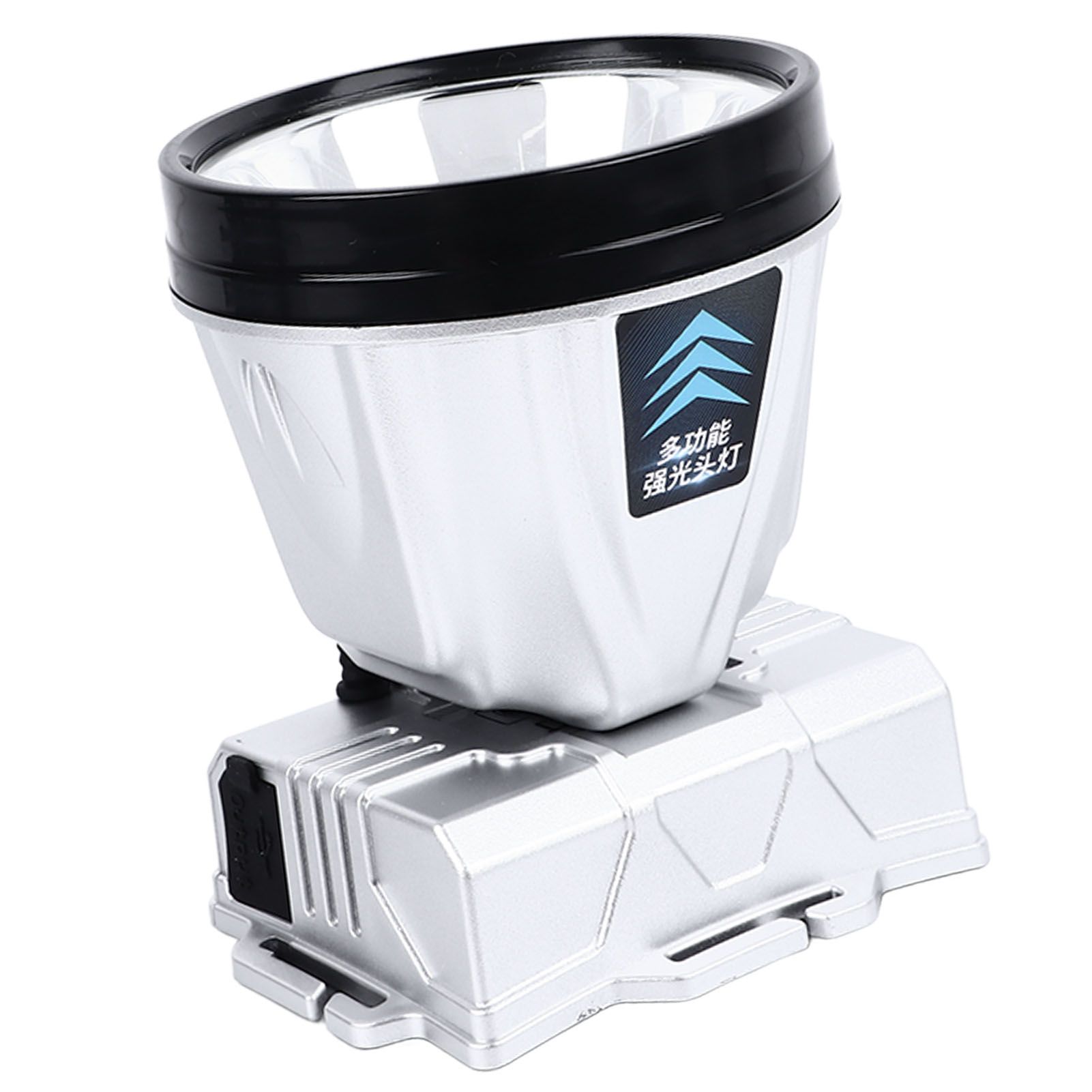 Super Bright Headlamp Rechargeable 800mAh Lithium Ion Battery Waterproof High Power Headlamp with Power Display for Outdoor Activity Silver - Image 5