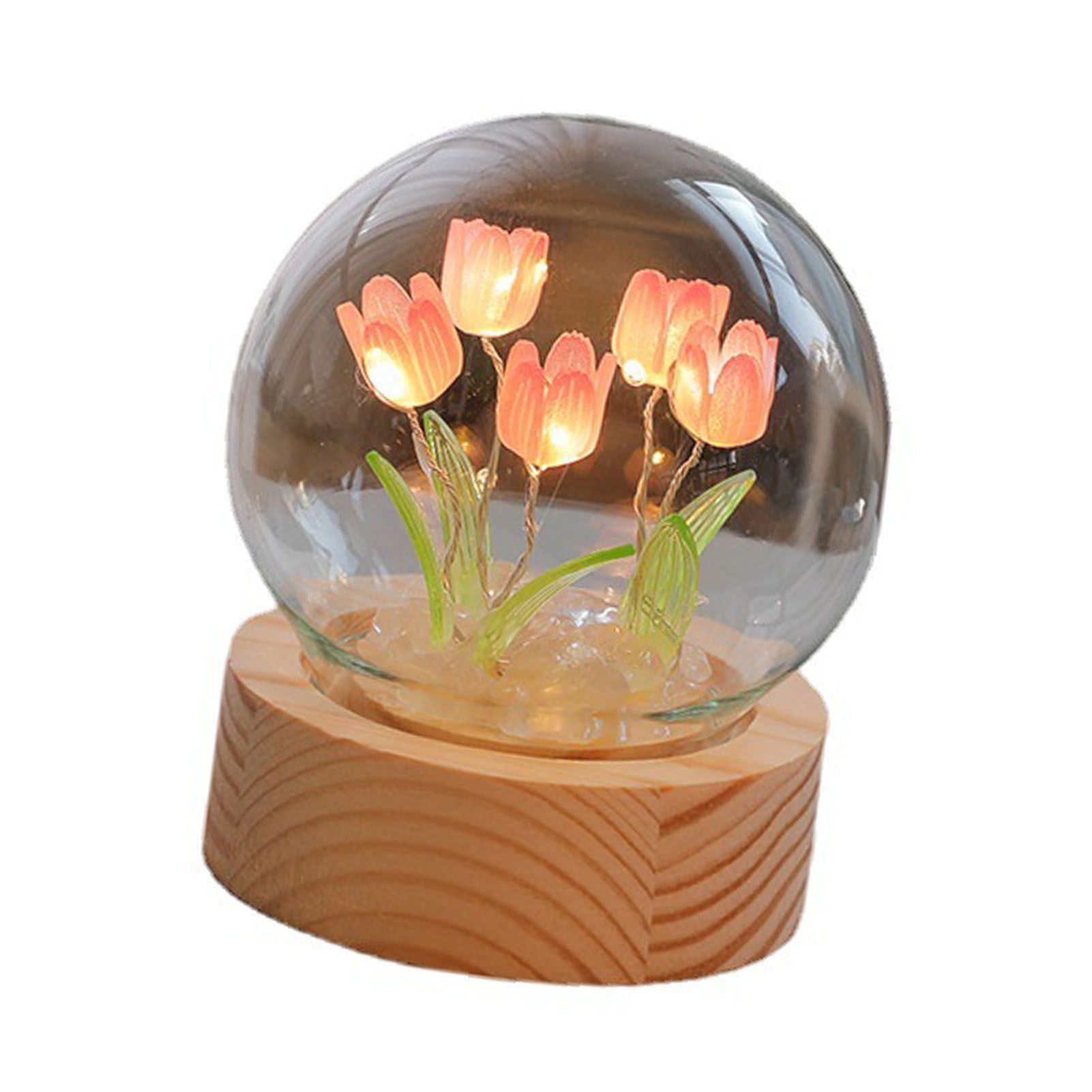 Flower Night Light Tulip Night Lamp Home Decoration Night Light Bedside Light for Office Bedroom Pink - Image 3