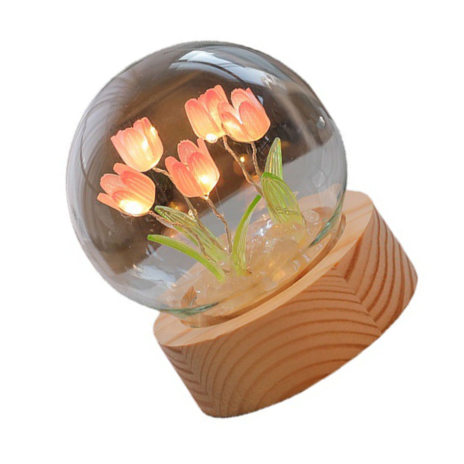 Flower Night Light Tulip Night Lamp Home Decoration Night Light Bedside Light for Office Bedroom Pink - Image 4