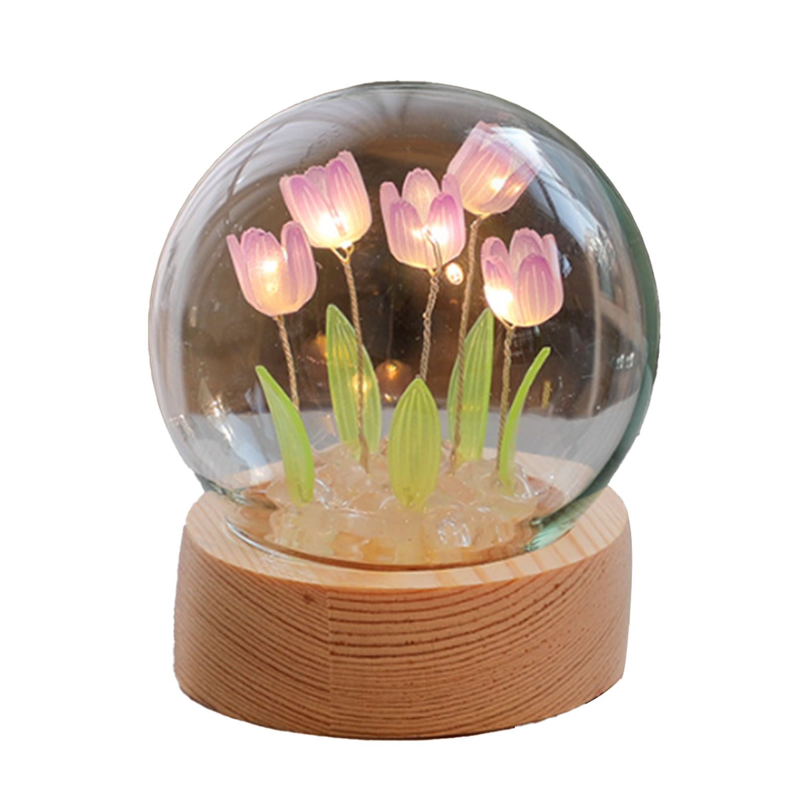 Flower Night Light Tulip Night Lamp Home Decoration Night Light Bedside Light for Office Bedroom Purple - Image 1