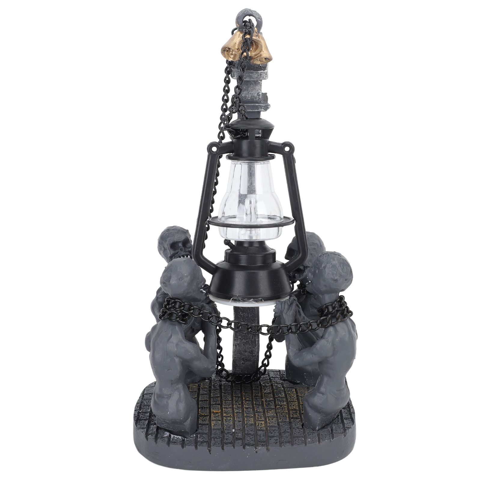 Four Skulls LED Lights Ornament Halloween Resin Decoration Compact Exquisite Skull Lamp Statue for Desktop - Image 1