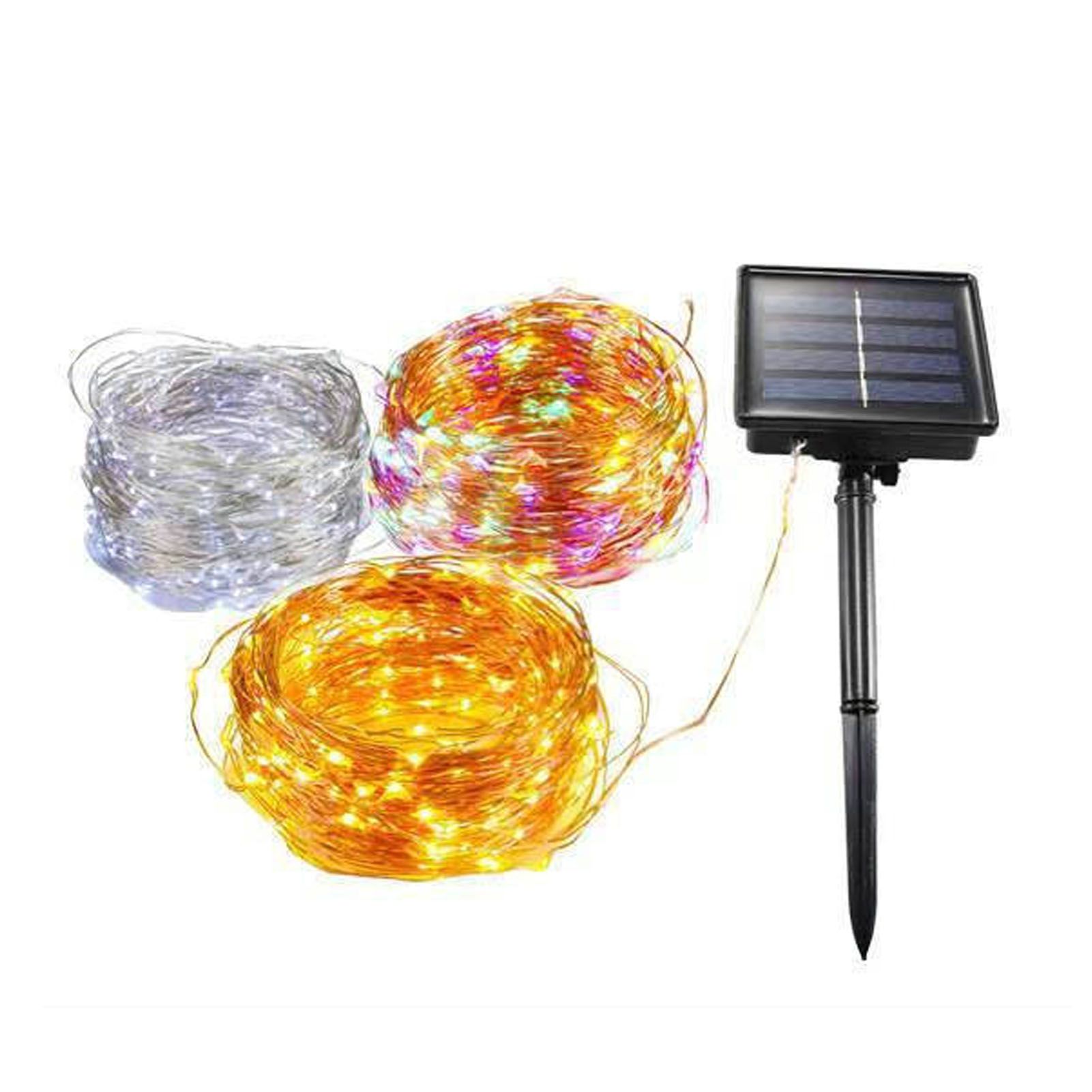 LED Solar Fairy Lights High Brightness Durable Copper Wire 50 LED Outdoor Solar String Lights 8 Modes Solar Lights 16.4ft - Image 1