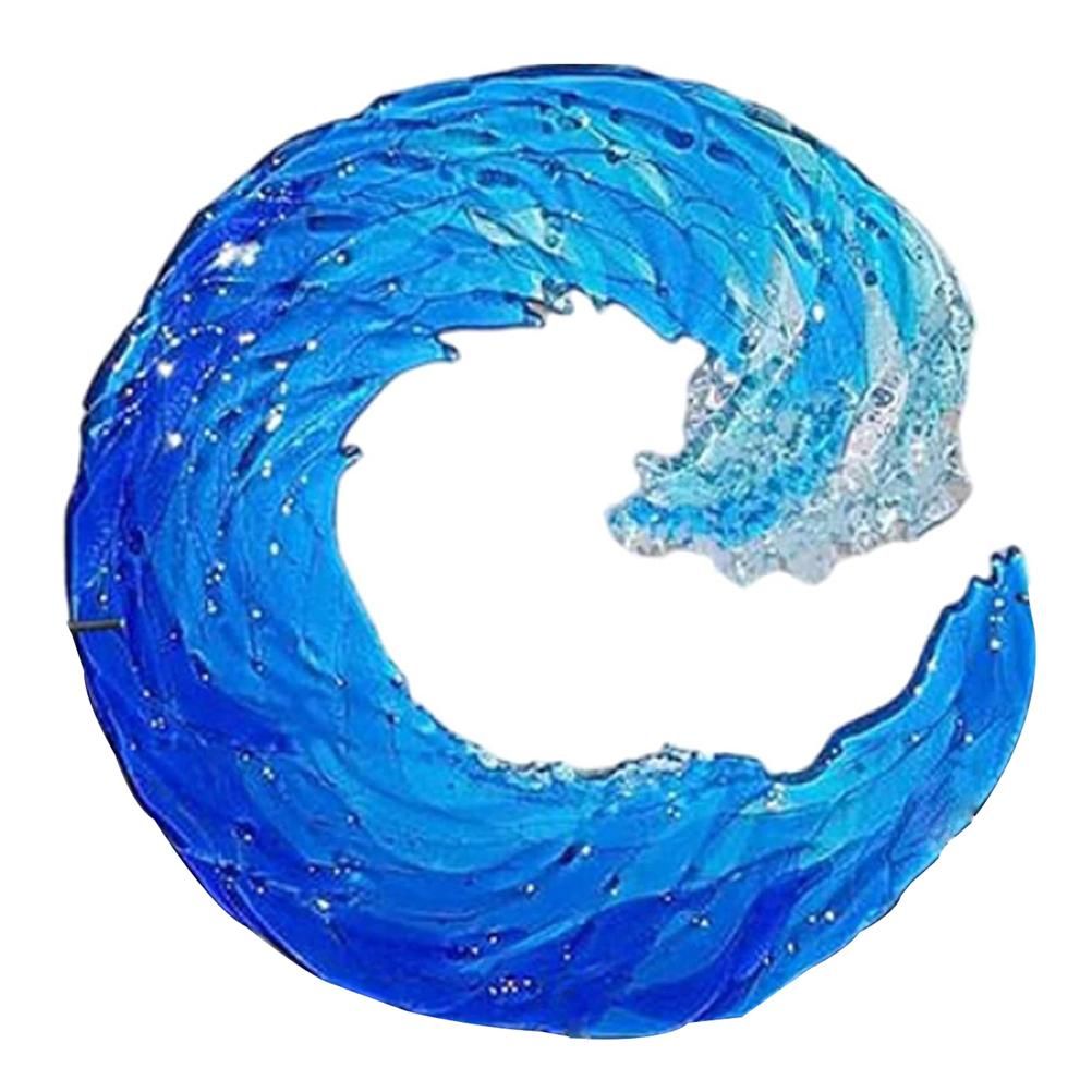 Ocean Wave Sculpture Blue Wave Ornaments Ocean Art for Desktop Decoration - Image 1