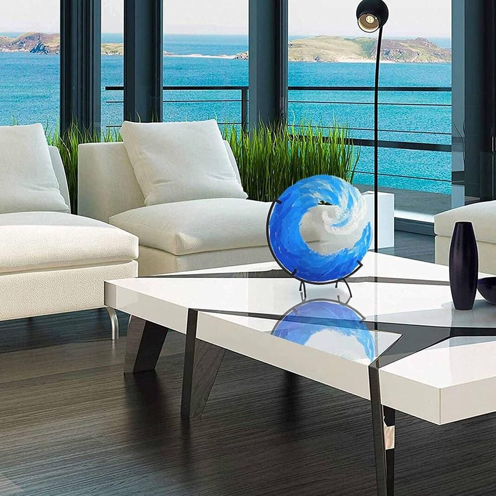 Ocean Wave Sculpture Blue Wave Ornaments Ocean Art for Desktop Decoration - Image 5