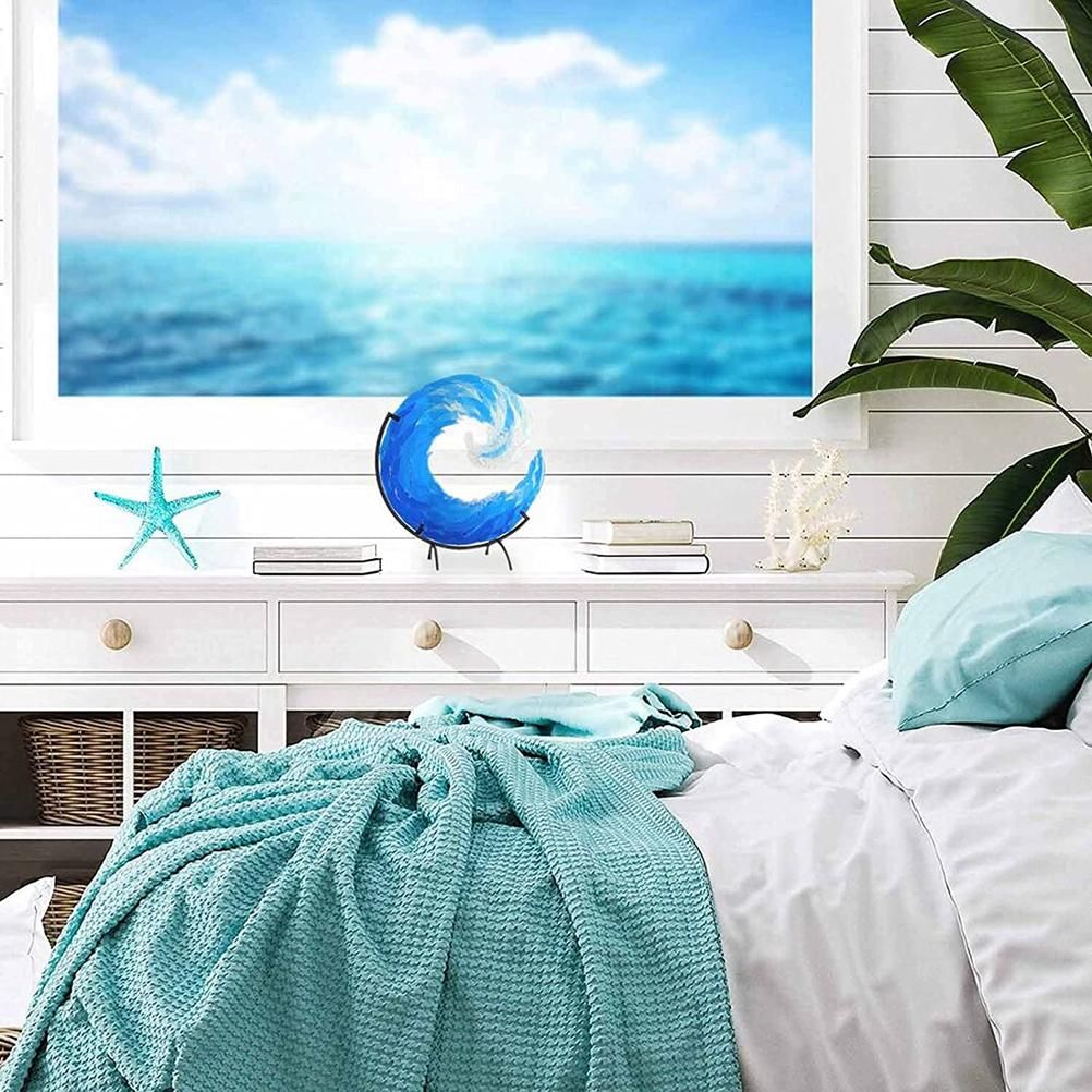 Ocean Wave Sculpture Blue Wave Ornaments Ocean Art for Desktop Decoration - Image 8