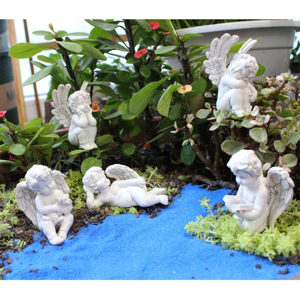 Angel Stakes Figurine Miniature Resin Sculpture Garden Statue for Potted Plants Mini Landscape - Image 4