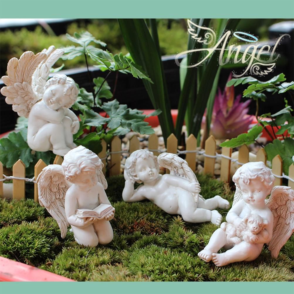 Angel Stakes Figurine Miniature Resin Sculpture Garden Statue for Potted Plants Mini Landscape - Image 5