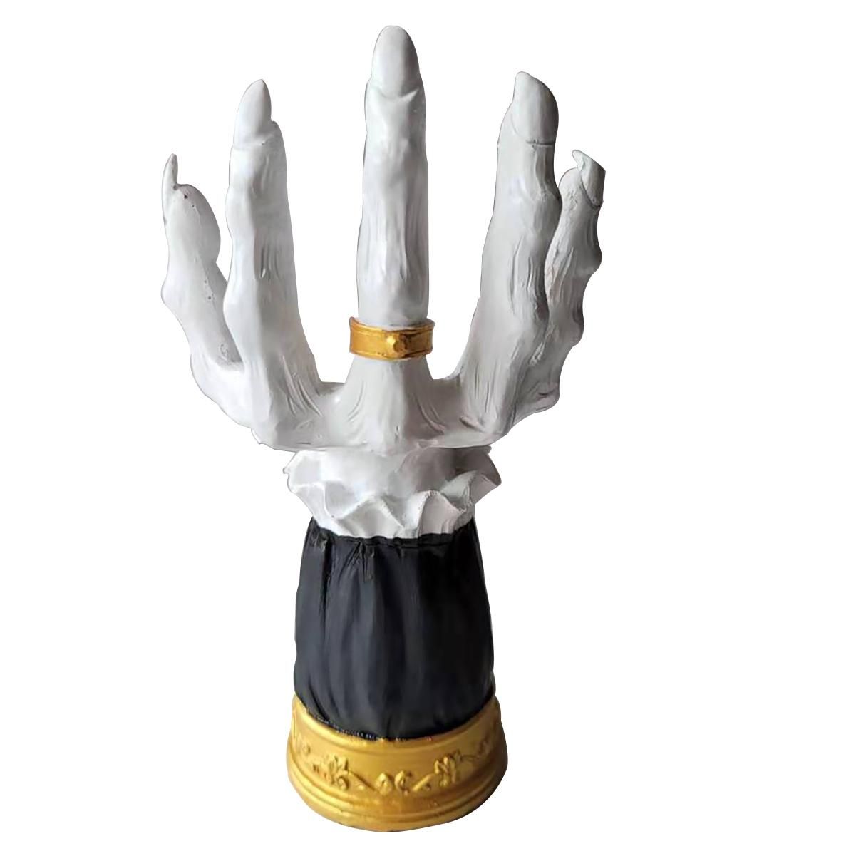 Halloween Candle Holder Witch Hand Shaped Resin Candlestick Desktop Ornaments Decor - Image 1