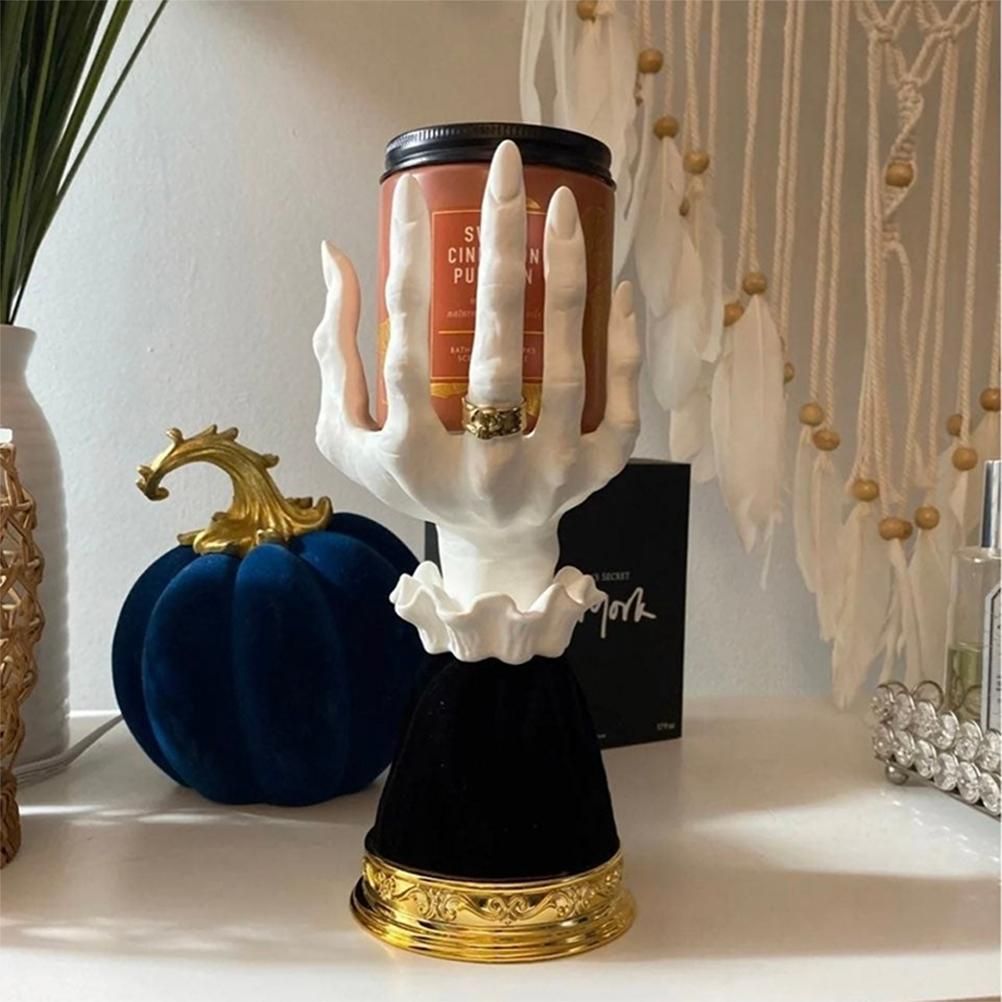Halloween Candle Holder Witch Hand Shaped Resin Candlestick Desktop Ornaments Decor - Image 6