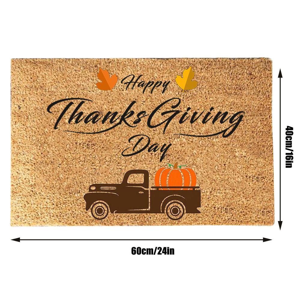 Funny Thanksgiving Doormat Anti Slip Door Mat Autumn Entryway Rug for Front Door Kitchen Bathroom Decor - Image 2