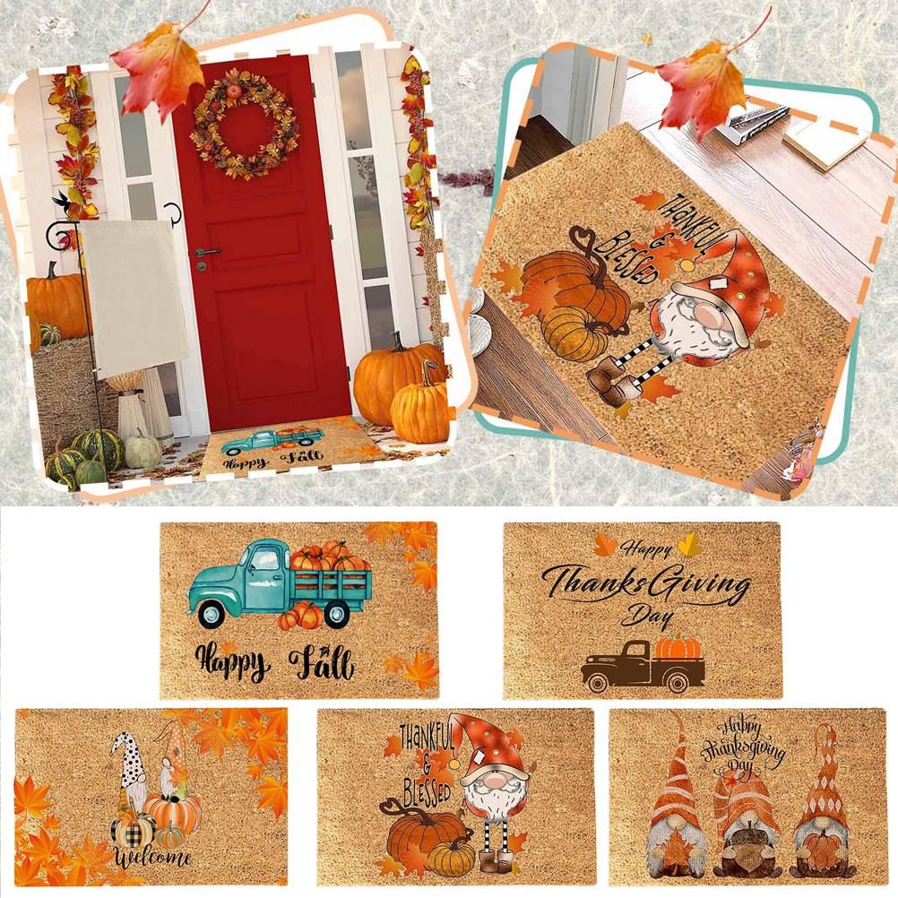 Funny Thanksgiving Doormat Anti Slip Door Mat Autumn Entryway Rug for Front Door Kitchen Bathroom Decor - Image 3