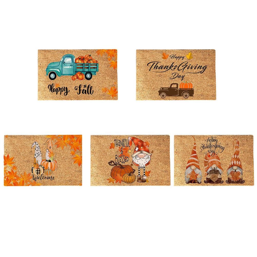 Funny Thanksgiving Doormat Anti Slip Door Mat Autumn Entryway Rug for Front Door Kitchen Bathroom Decor - Image 4