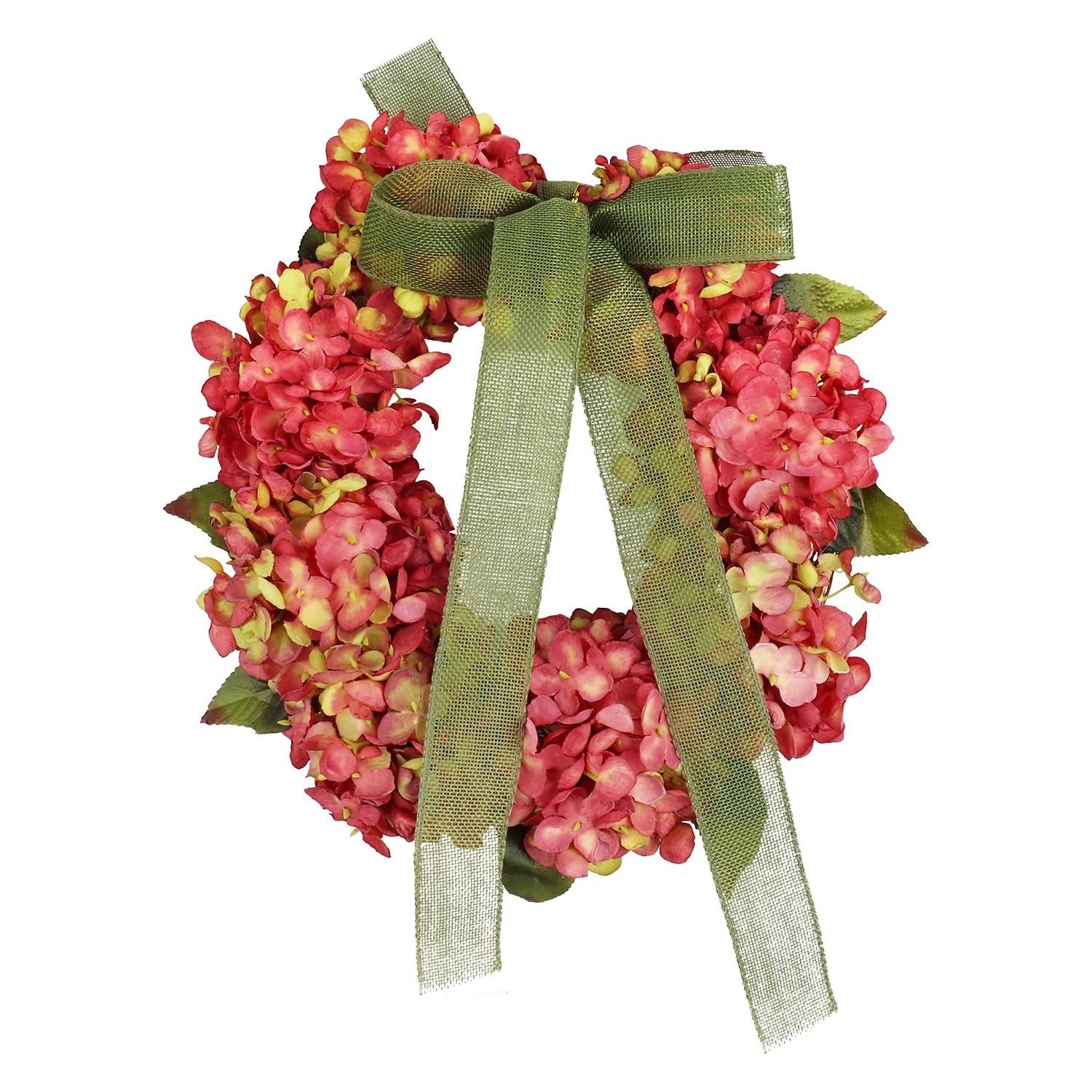 Thanksgiving Wreath Fall Hydrangea Bowknot Decoration Flower Garland Wreath Thanksgiving Front Door Home Decor - Image 1