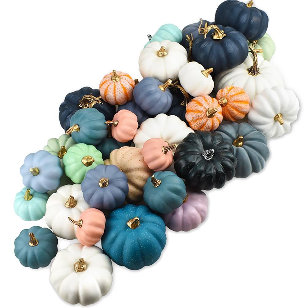 16Pcs Artificial Autumn Pumpkins Fake Foam Pumpkins for Halloween Thanksgiving Halloween Decoration - Image 2