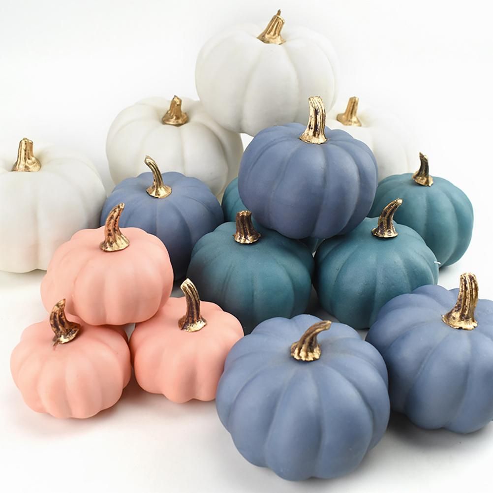 16Pcs Artificial Autumn Pumpkins Fake Foam Pumpkins for Halloween Thanksgiving Halloween Decoration - Image 6