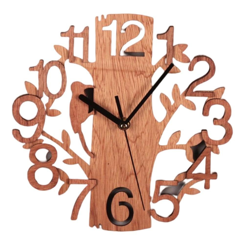 Wall Clock Tree Shape Silent Non Ticking Clock for Office Living Room Bedroom Decor - Image 1